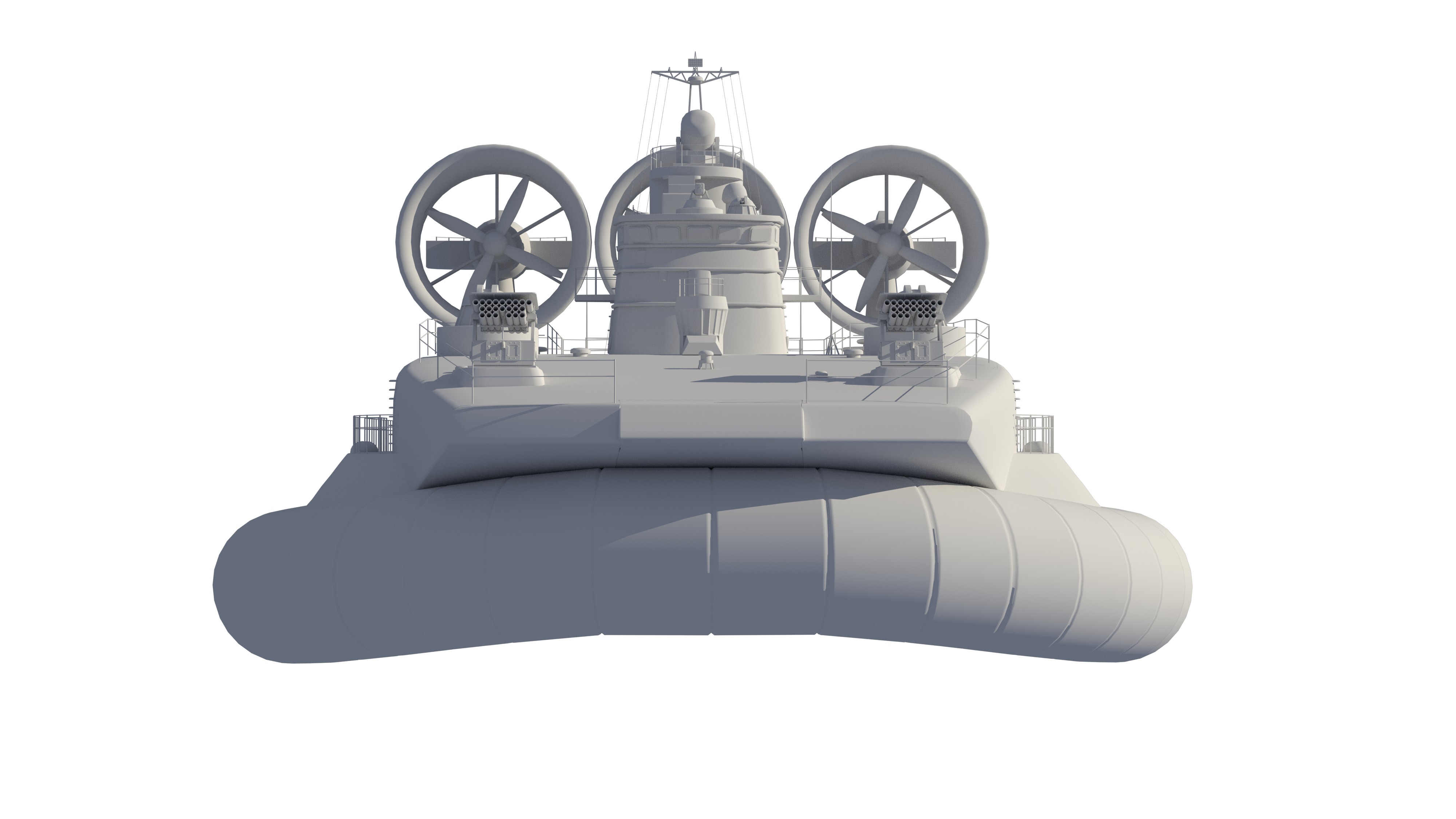 Chinese People Liberation Army Navy bison hovercraft 3D model_28