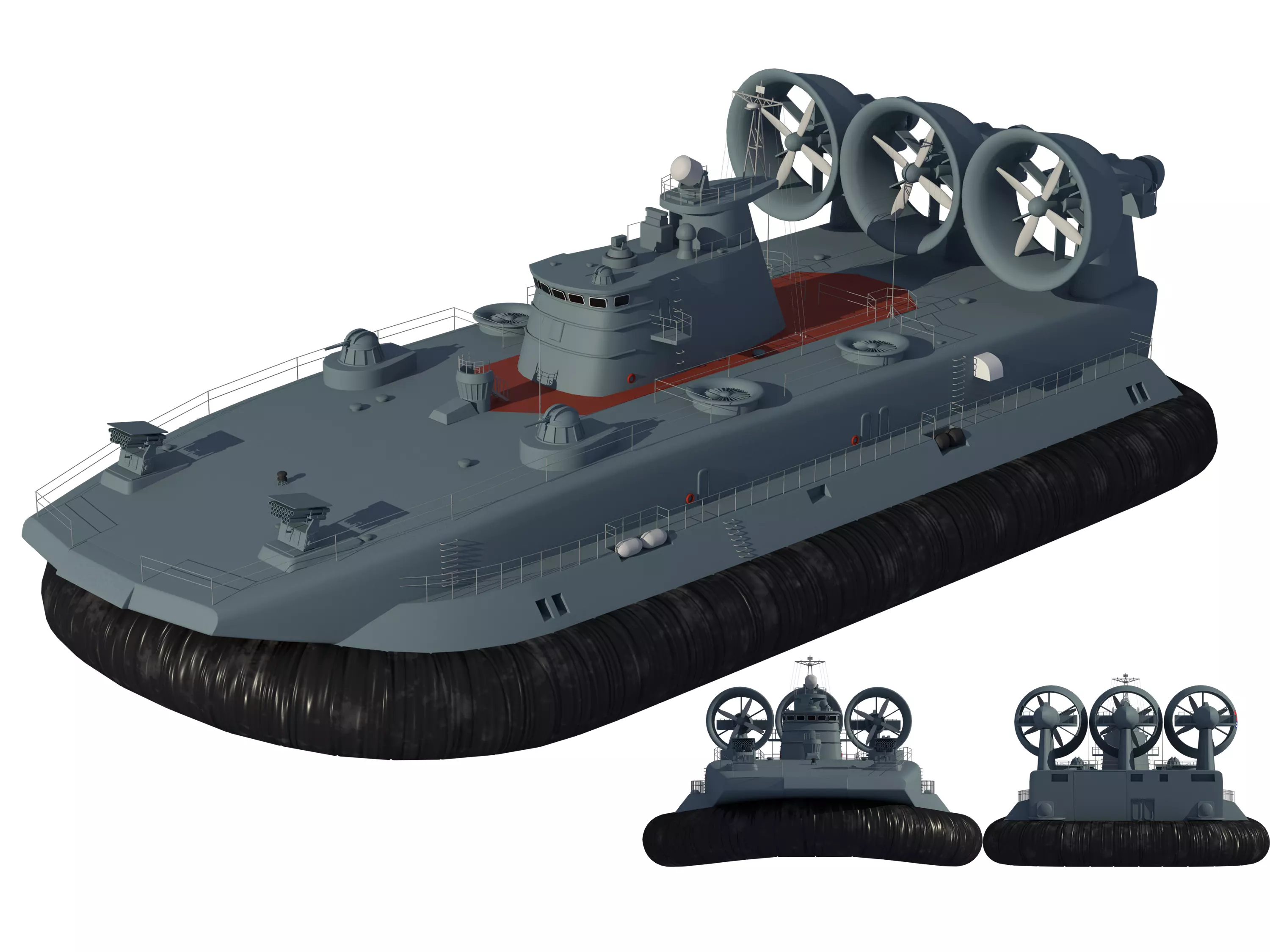 Chinese People Liberation Army Navy bison hovercraft 3D model_0