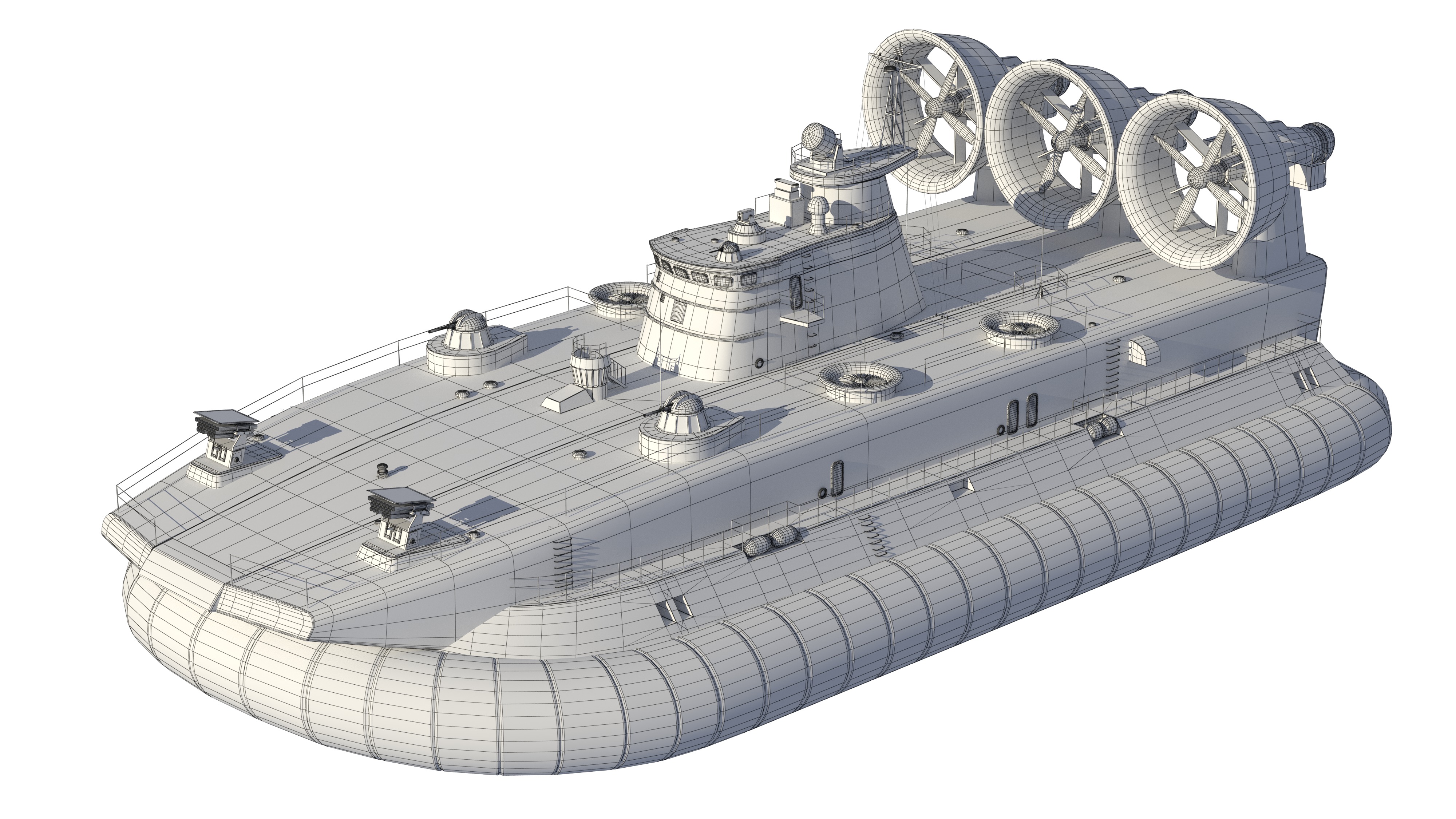 Chinese People Liberation Army Navy bison hovercraft 3D model_22