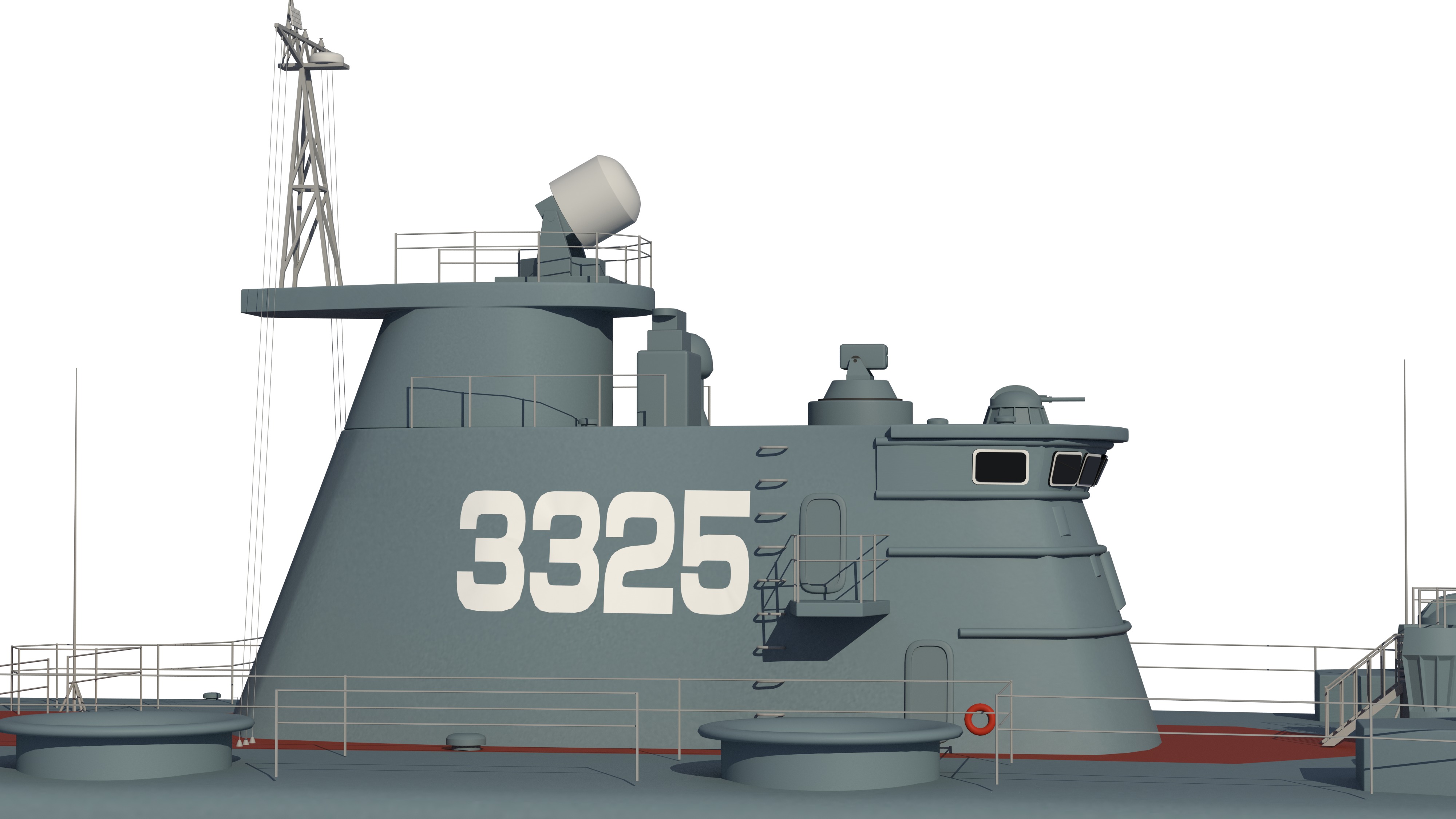 Chinese People Liberation Army Navy bison hovercraft 3D model_8
