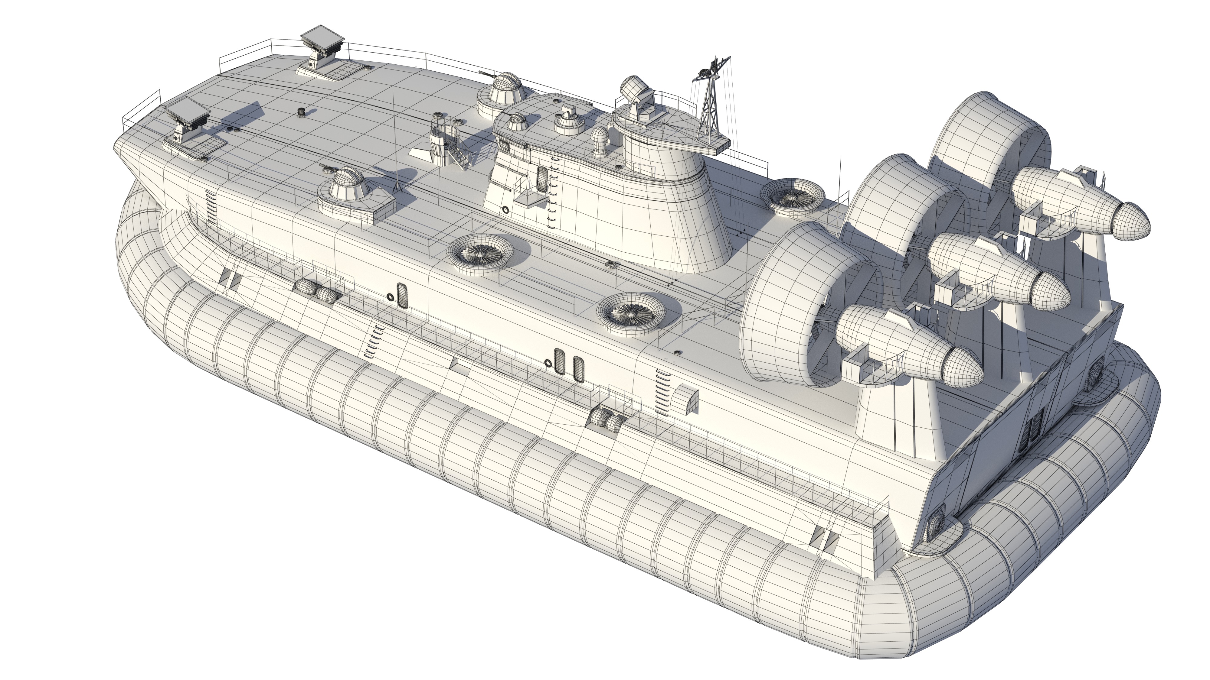 Chinese People Liberation Army Navy bison hovercraft 3D model_24