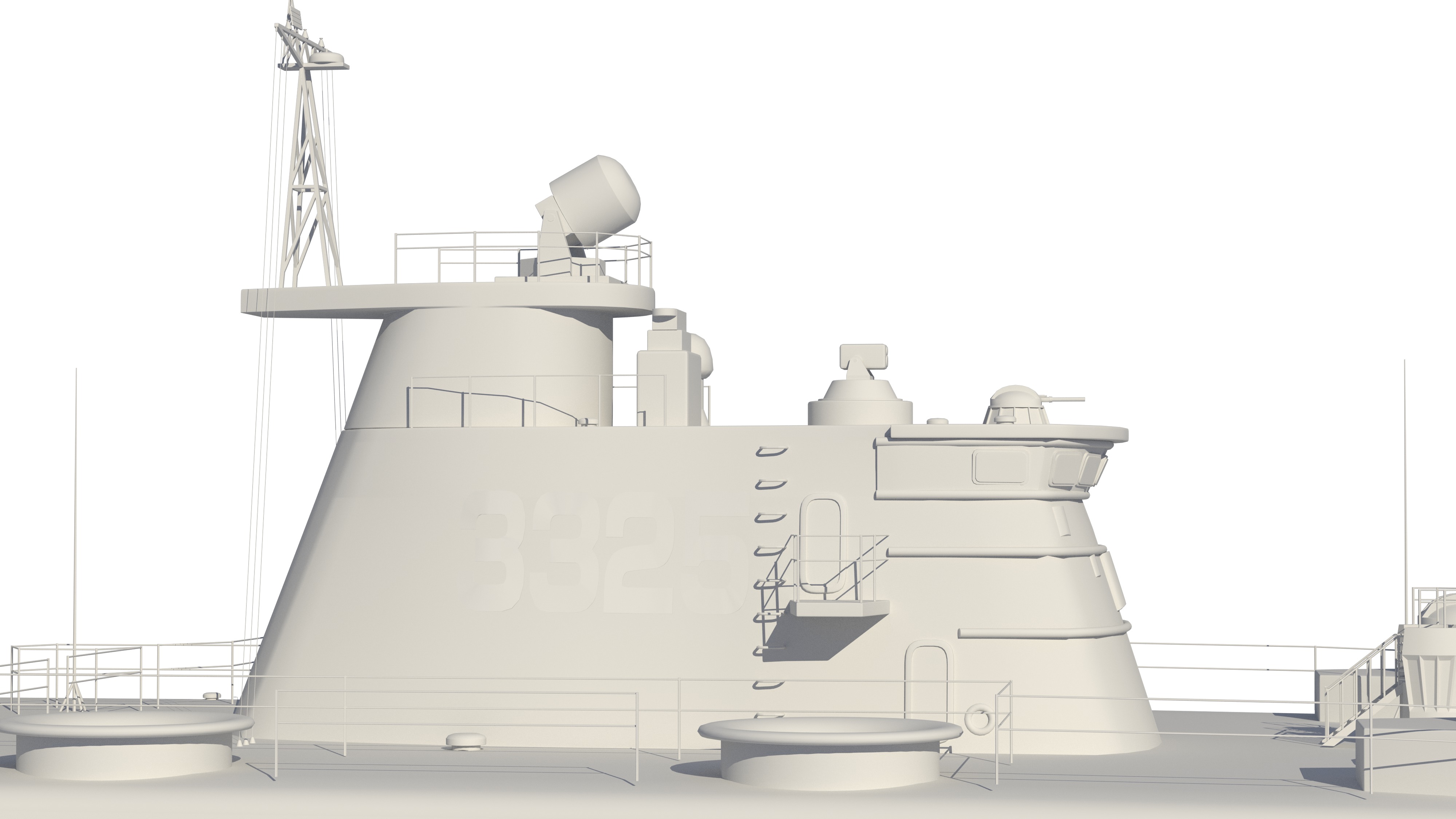 Chinese People Liberation Army Navy bison hovercraft 3D model_32