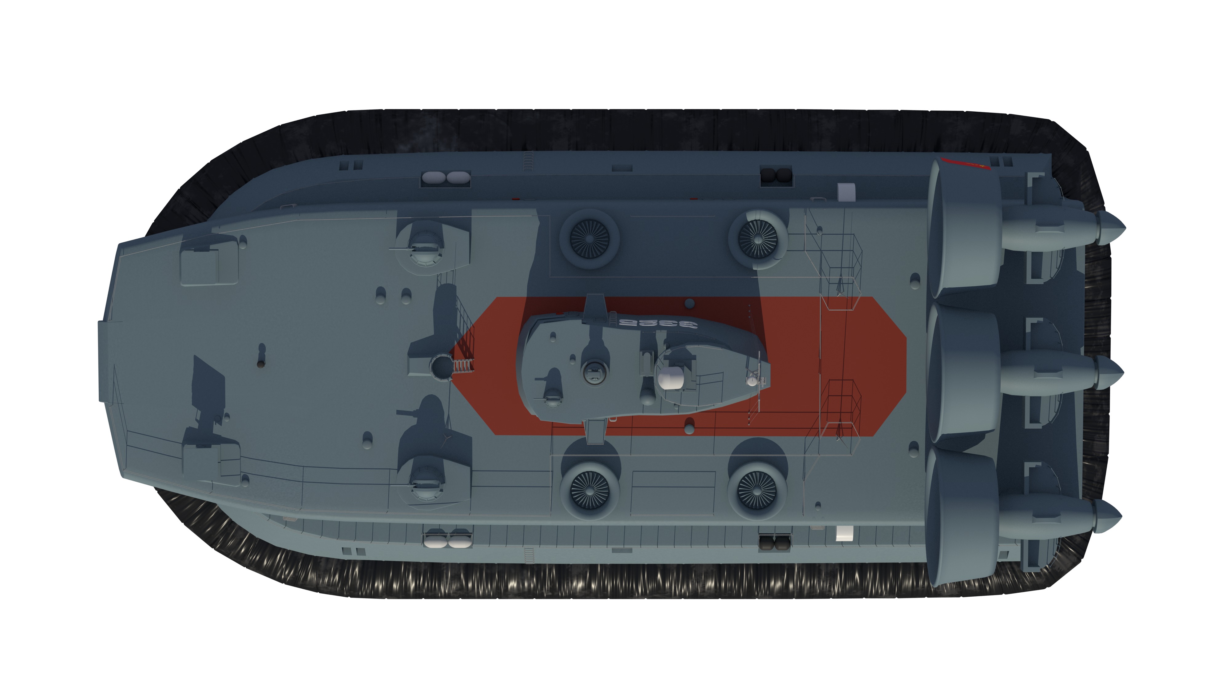 Chinese People Liberation Army Navy bison hovercraft 3D model_2