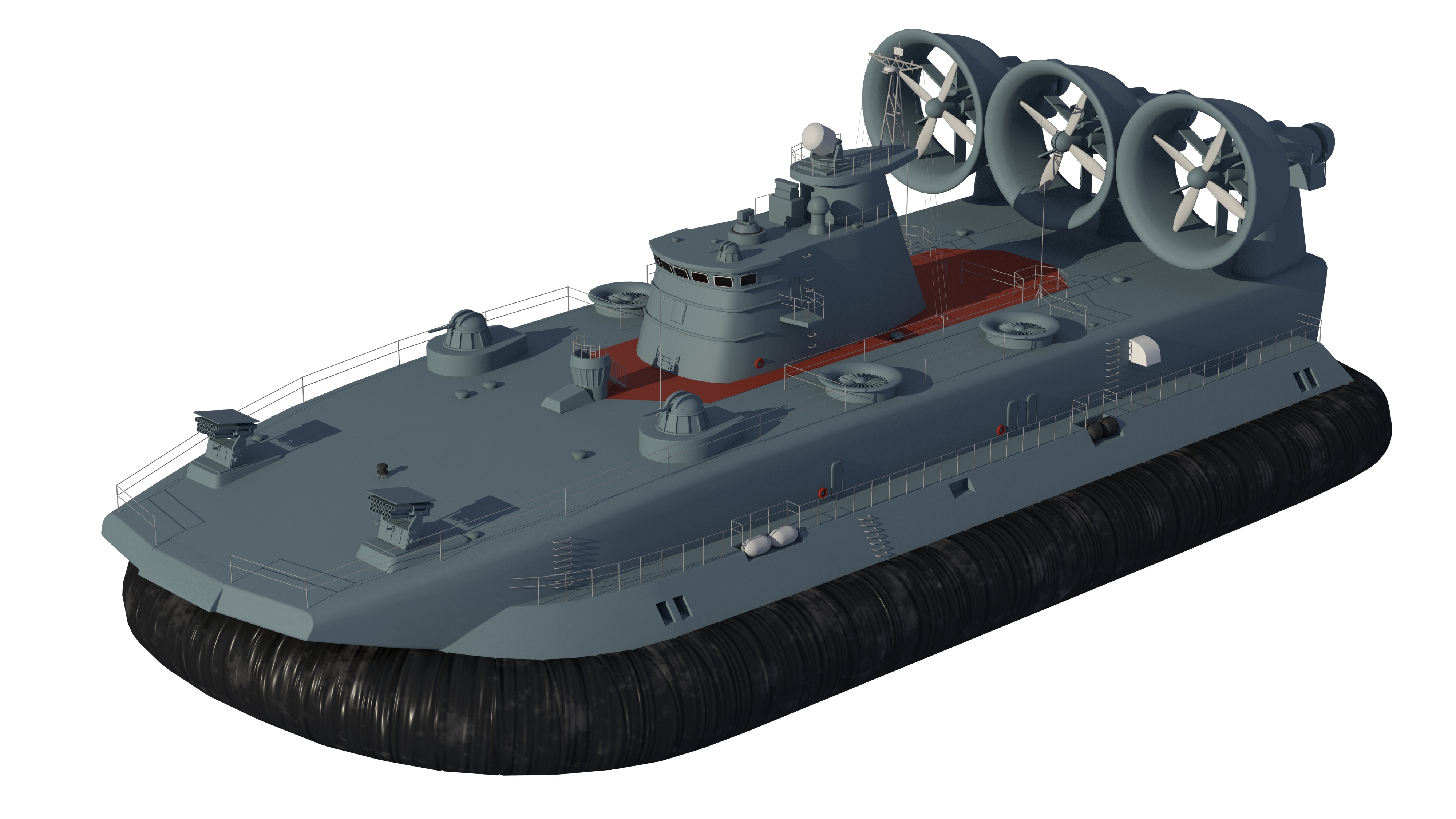 Chinese People Liberation Army Navy bison hovercraft 3D model_4