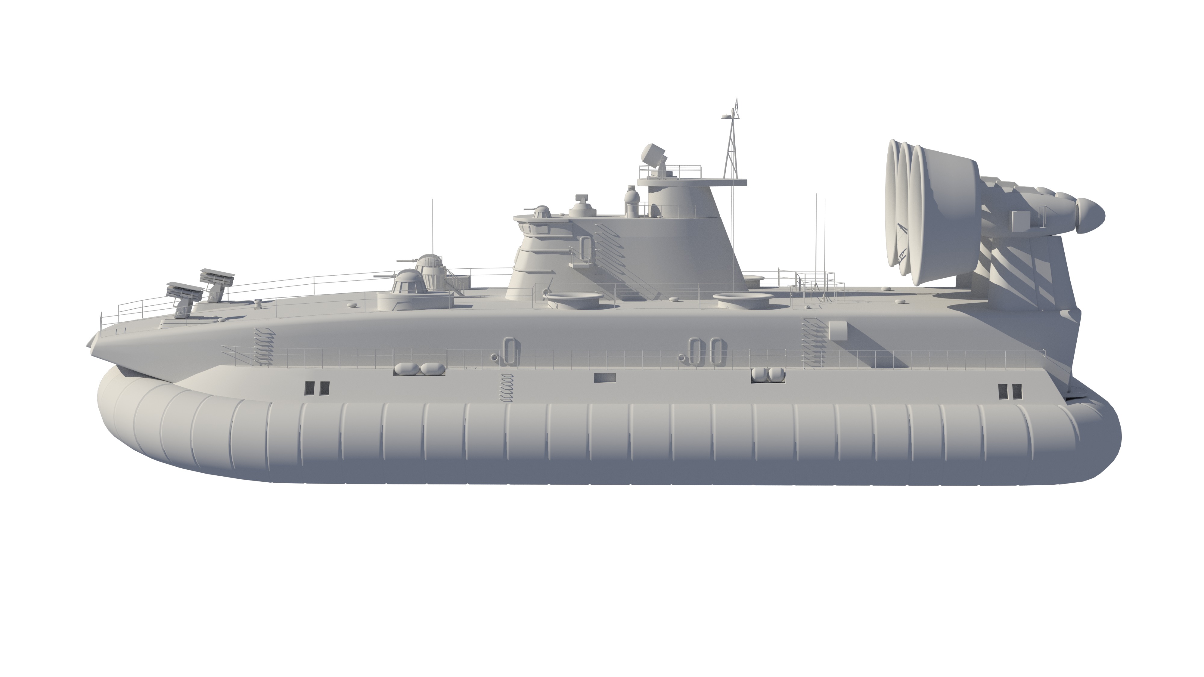 Chinese People Liberation Army Navy bison hovercraft 3D model_27