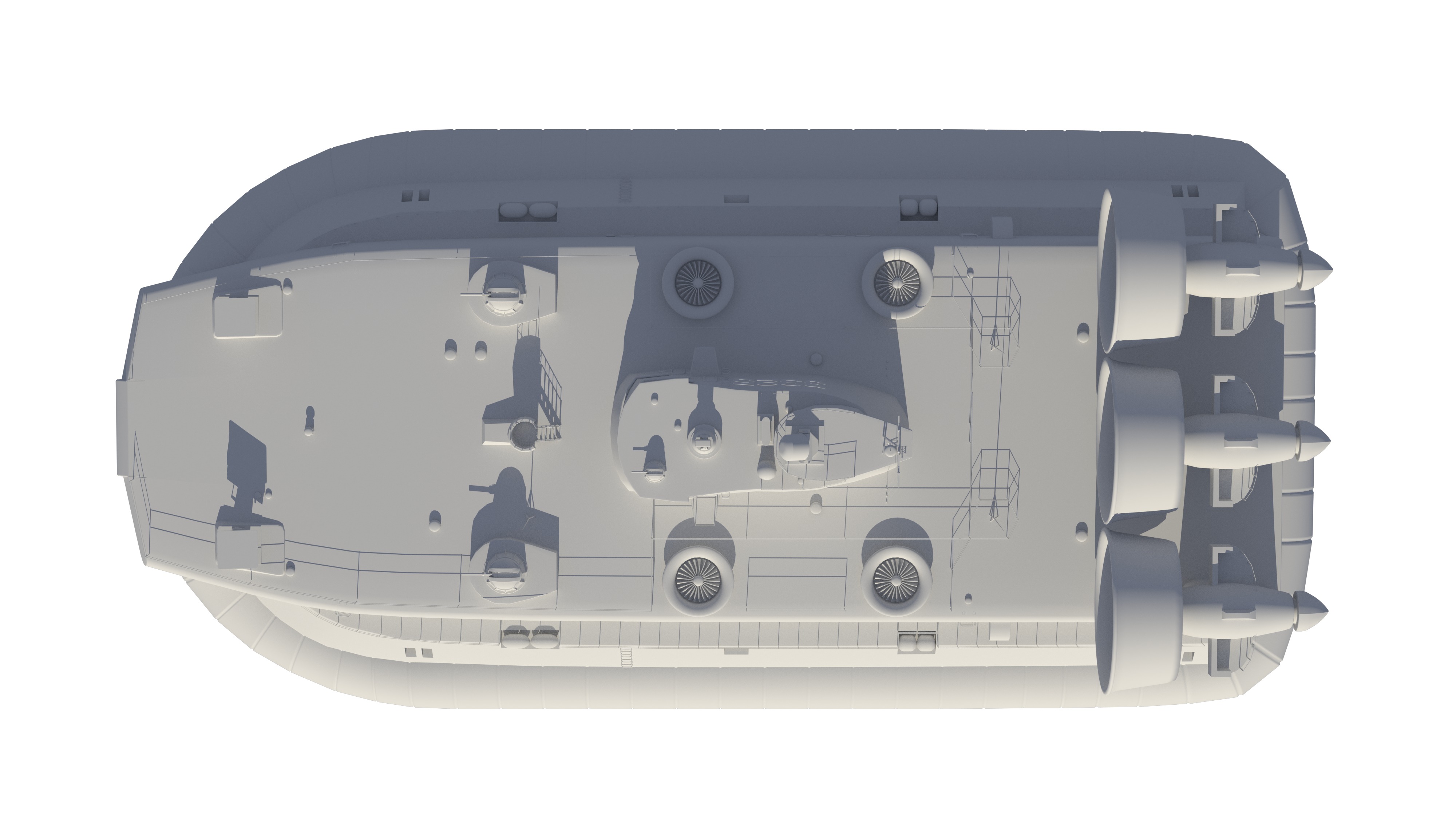 Chinese People Liberation Army Navy bison hovercraft 3D model_26