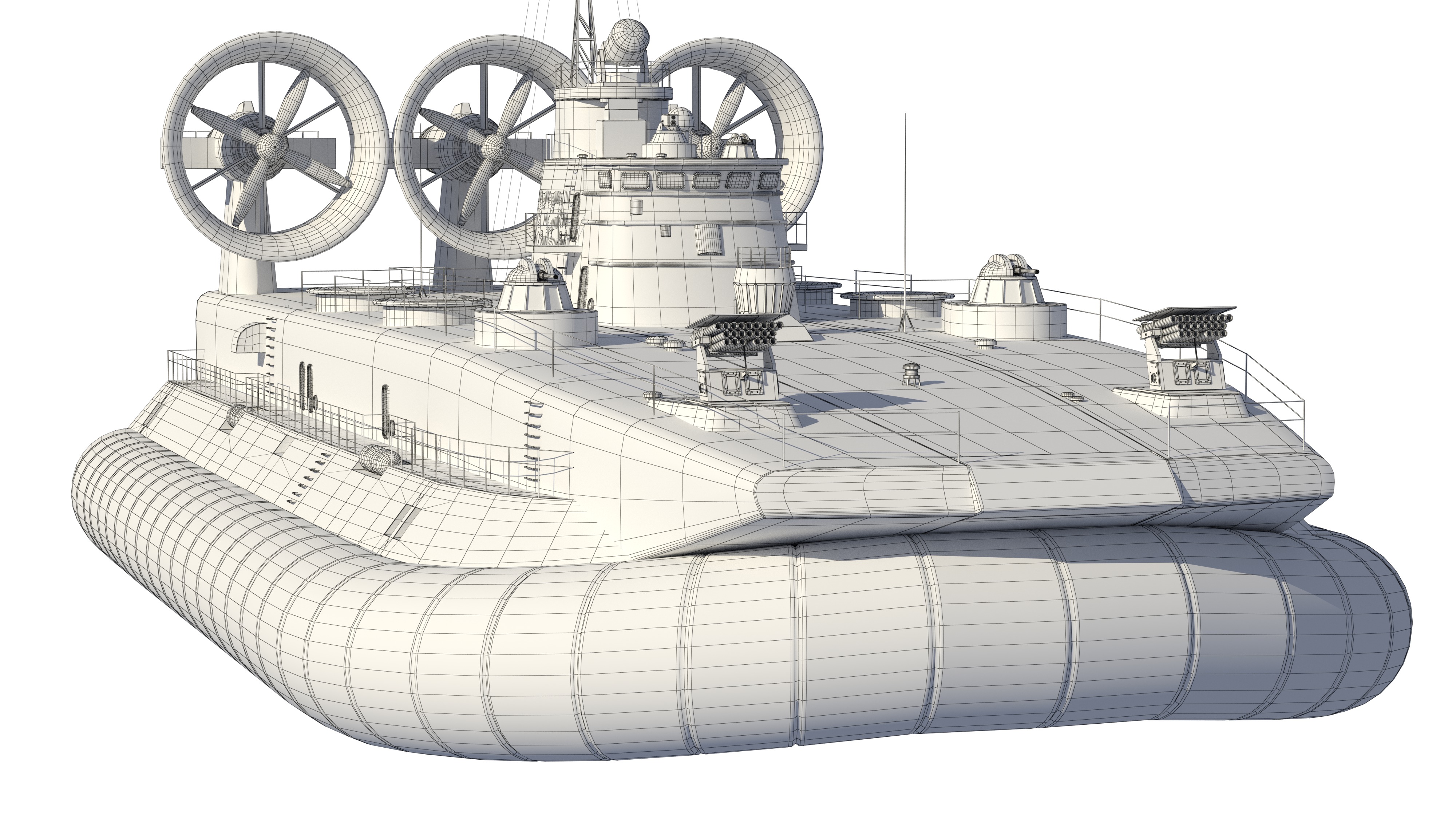 Chinese People Liberation Army Navy bison hovercraft 3D model_19