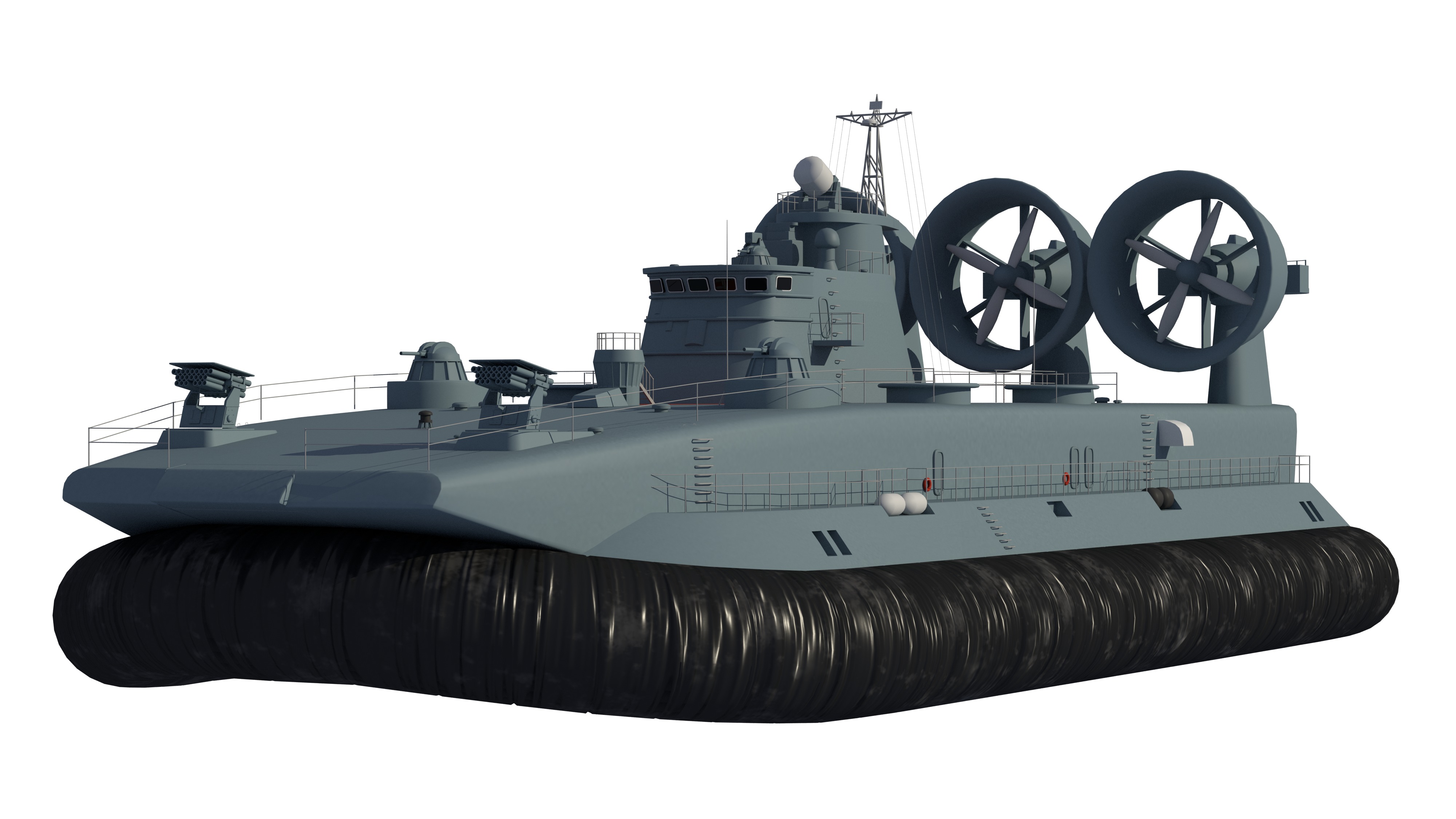 Chinese People Liberation Army Navy bison hovercraft 3D model_7