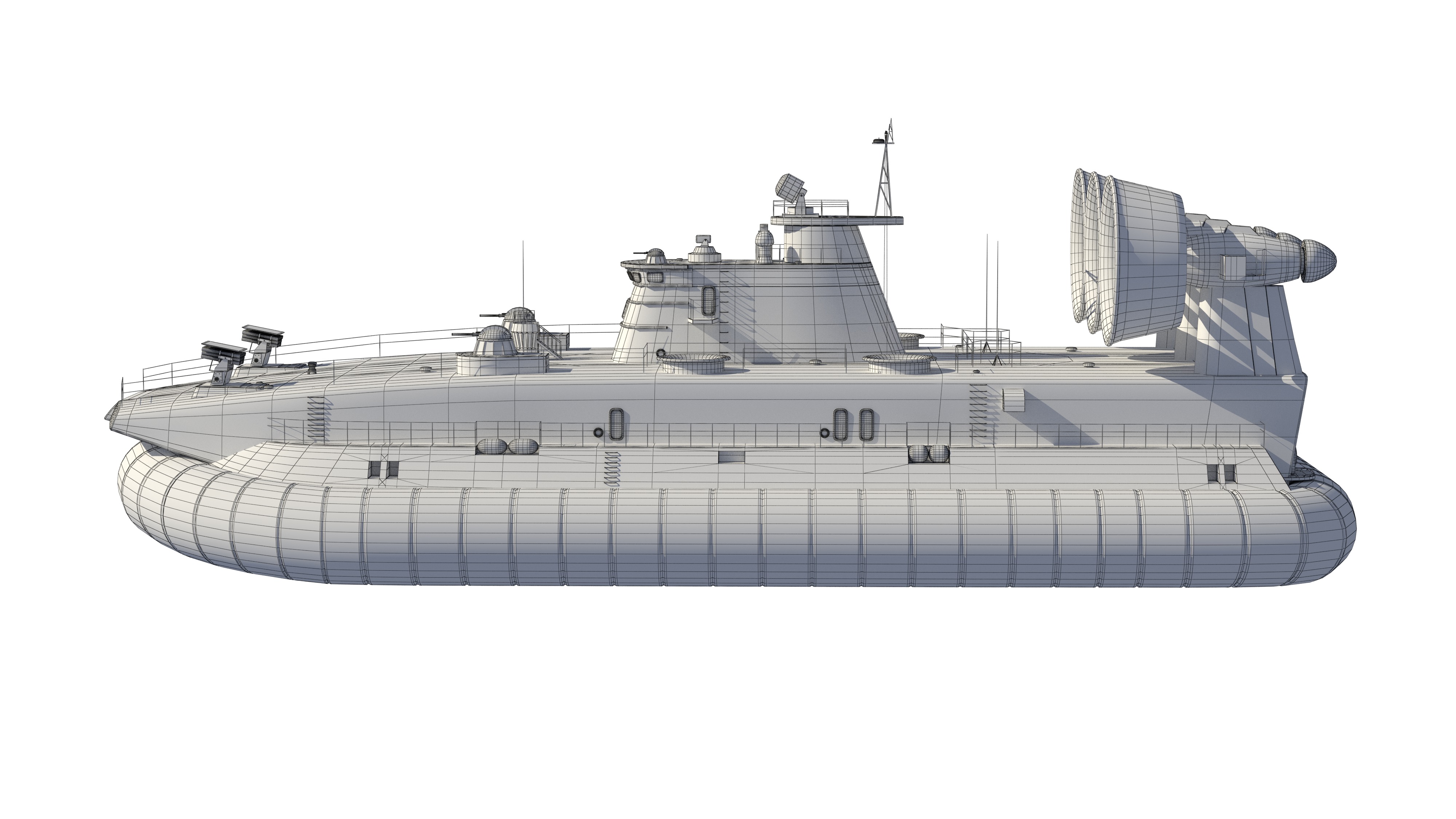 Chinese People Liberation Army Navy bison hovercraft 3D model_16