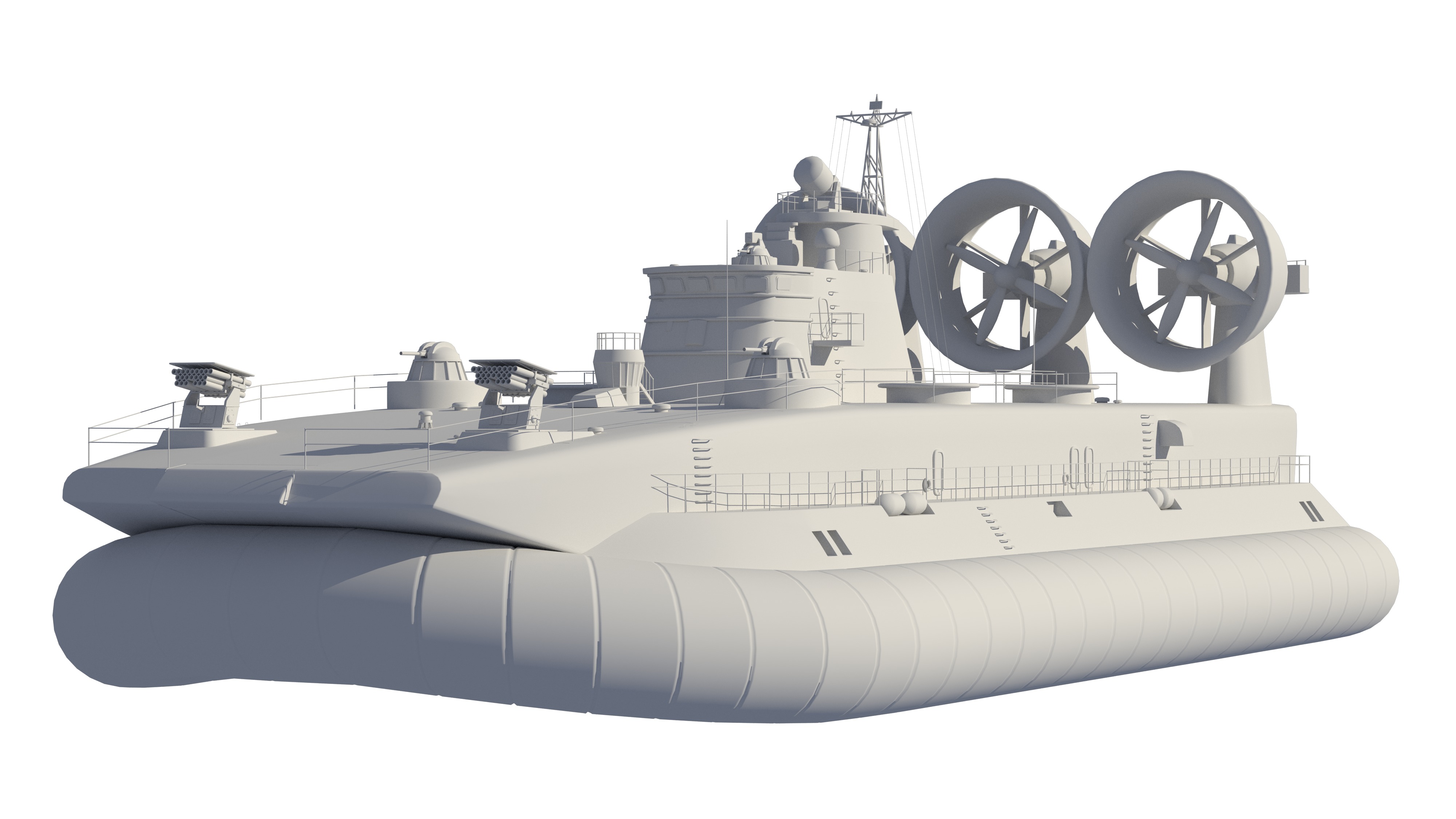 Chinese People Liberation Army Navy bison hovercraft 3D model_36