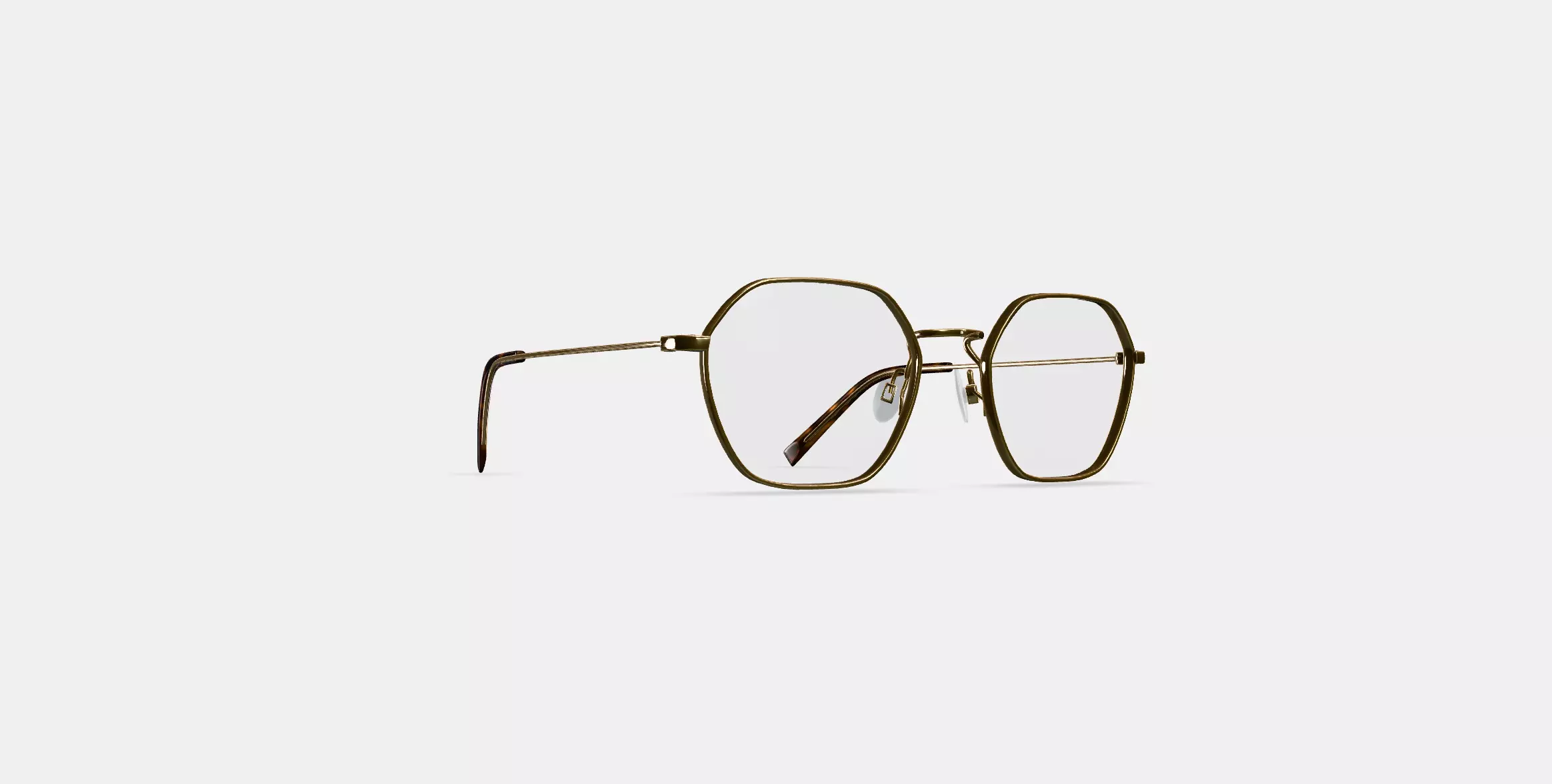 Keiko Eyeglasses in Polished Gold 3D model_0