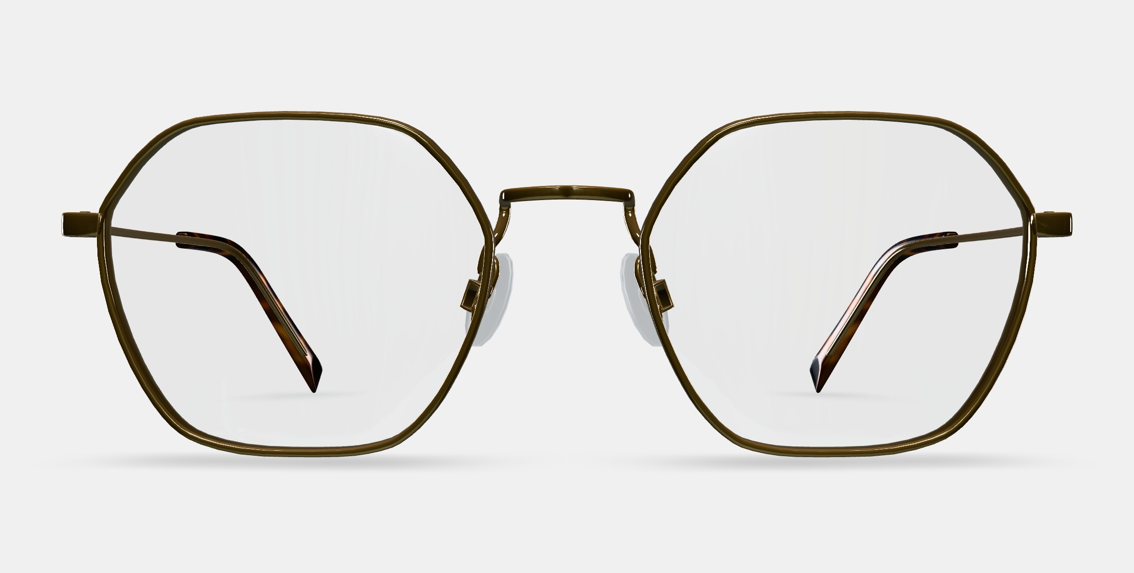 Keiko Eyeglasses in Polished Gold 3D model_11