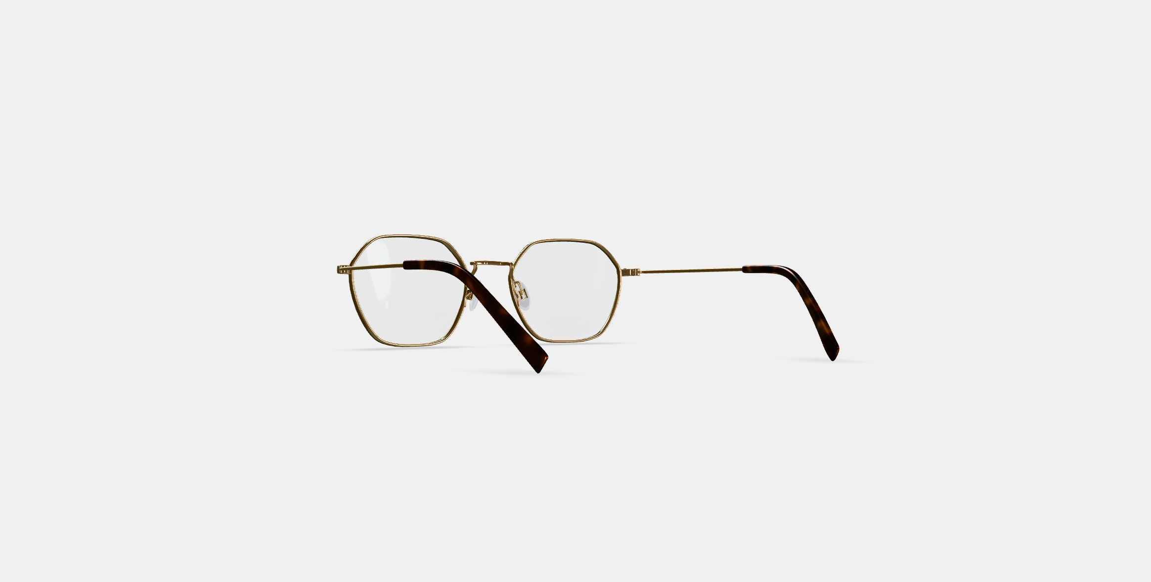 Keiko Eyeglasses in Polished Gold 3D model_16