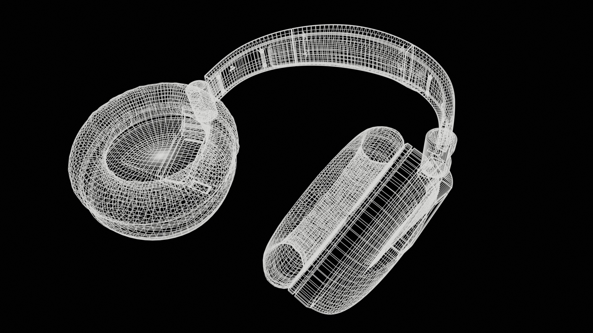 headphones Low-poly UV 3D model_22