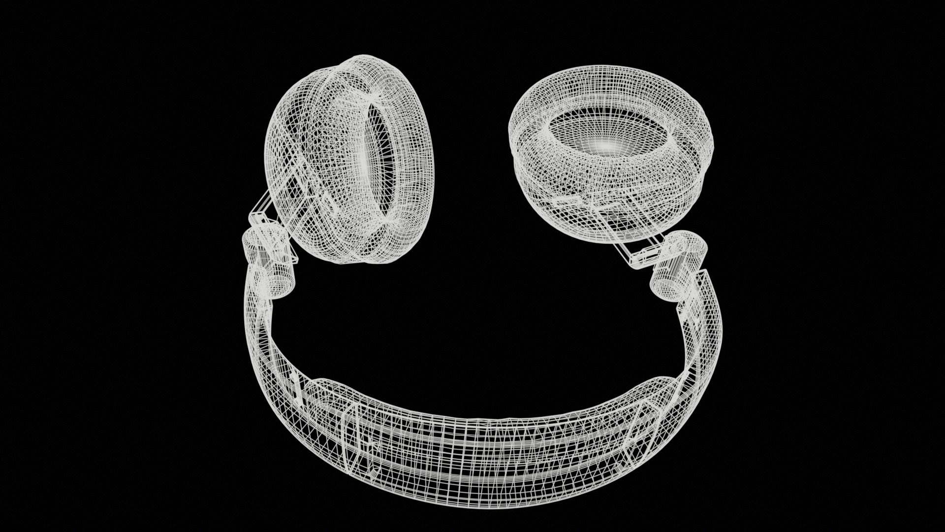 headphones Low-poly UV 3D model_19