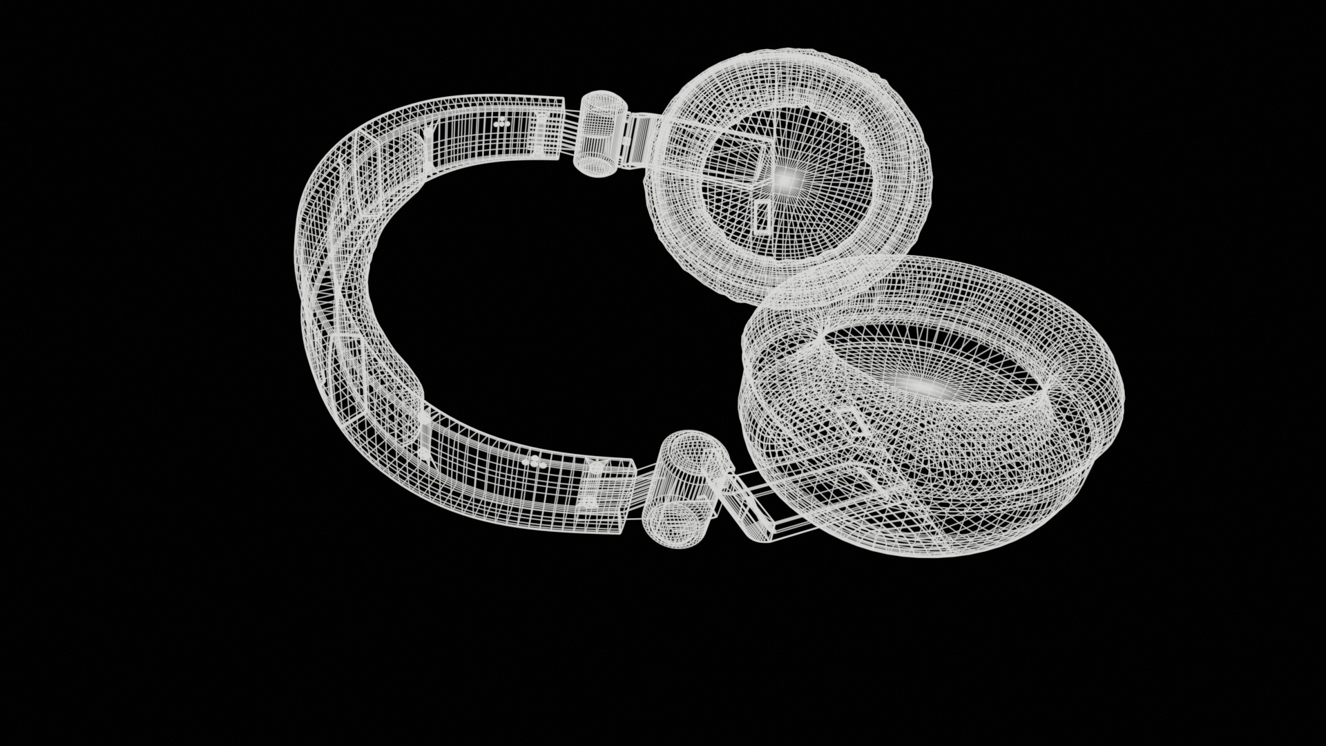 headphones Low-poly UV 3D model_17