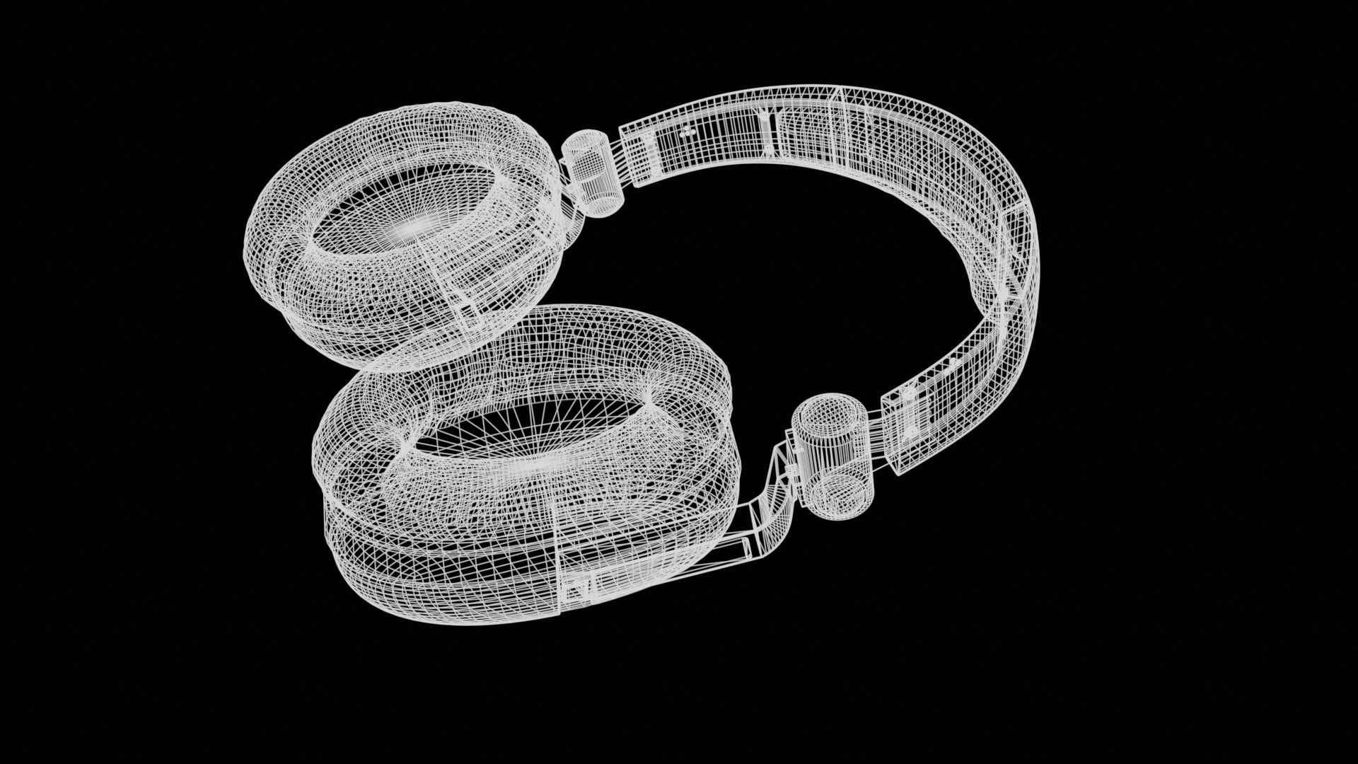 headphones Low-poly UV 3D model_14