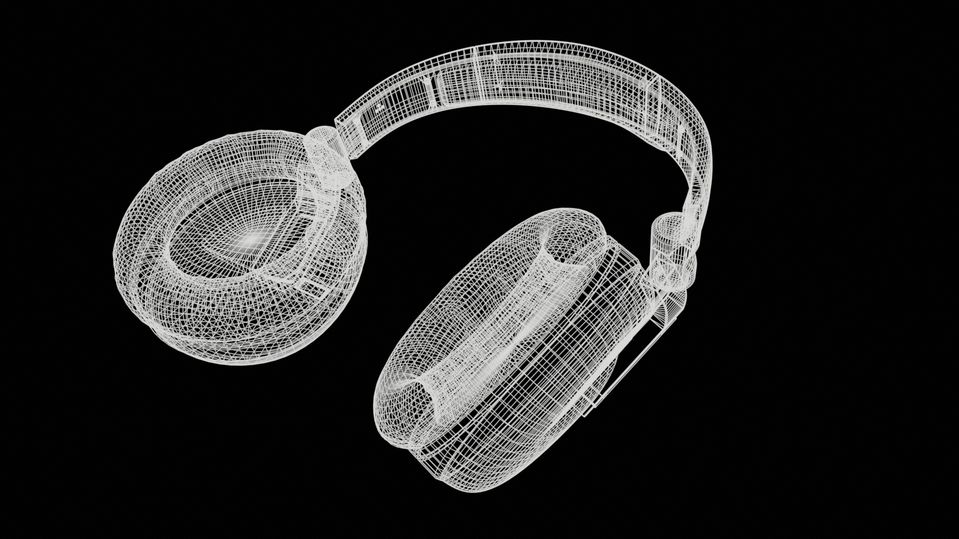 headphones Low-poly UV 3D model_15