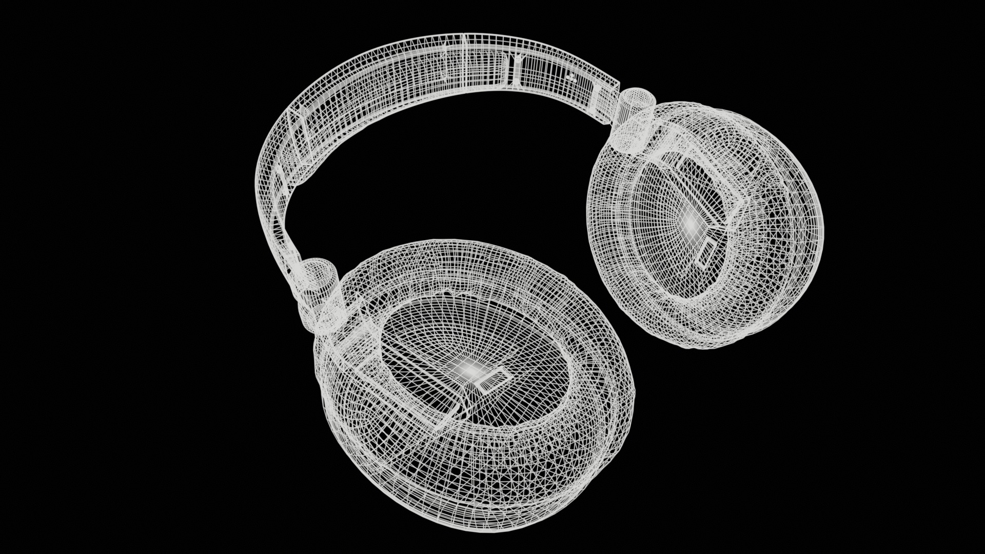 headphones Low-poly UV 3D model_16