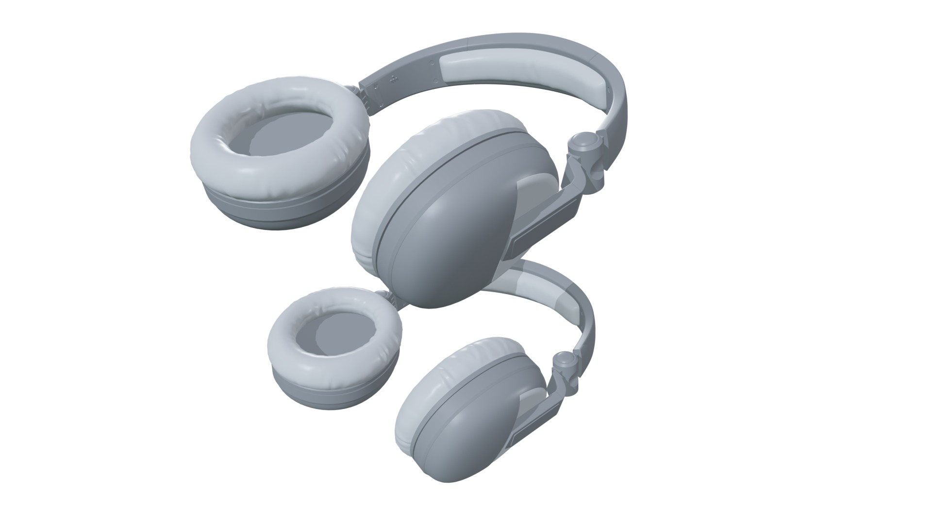 headphones Low-poly UV 3D model_3