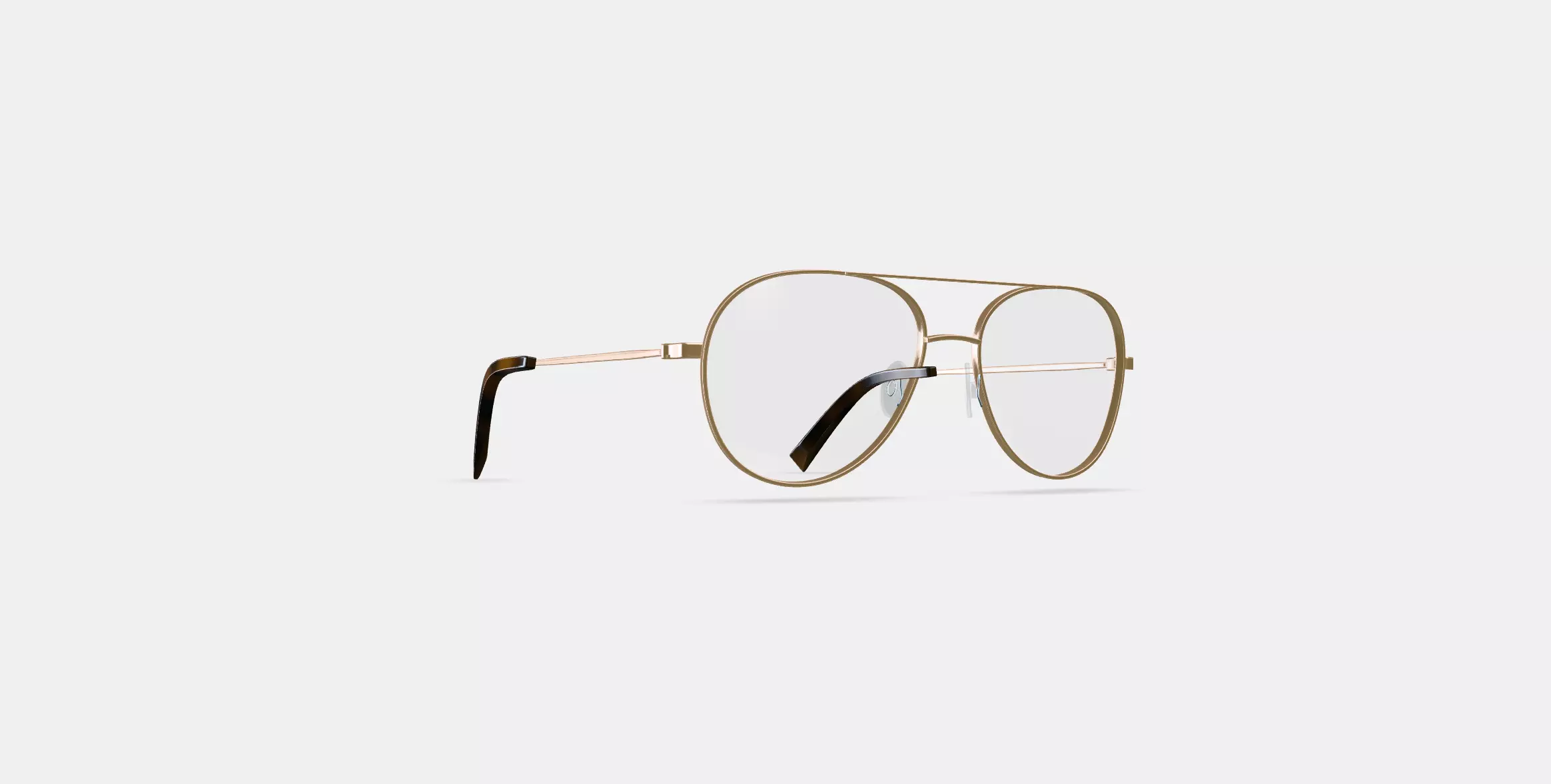 York Eyeglasses in Polished Gold 3D model_0
