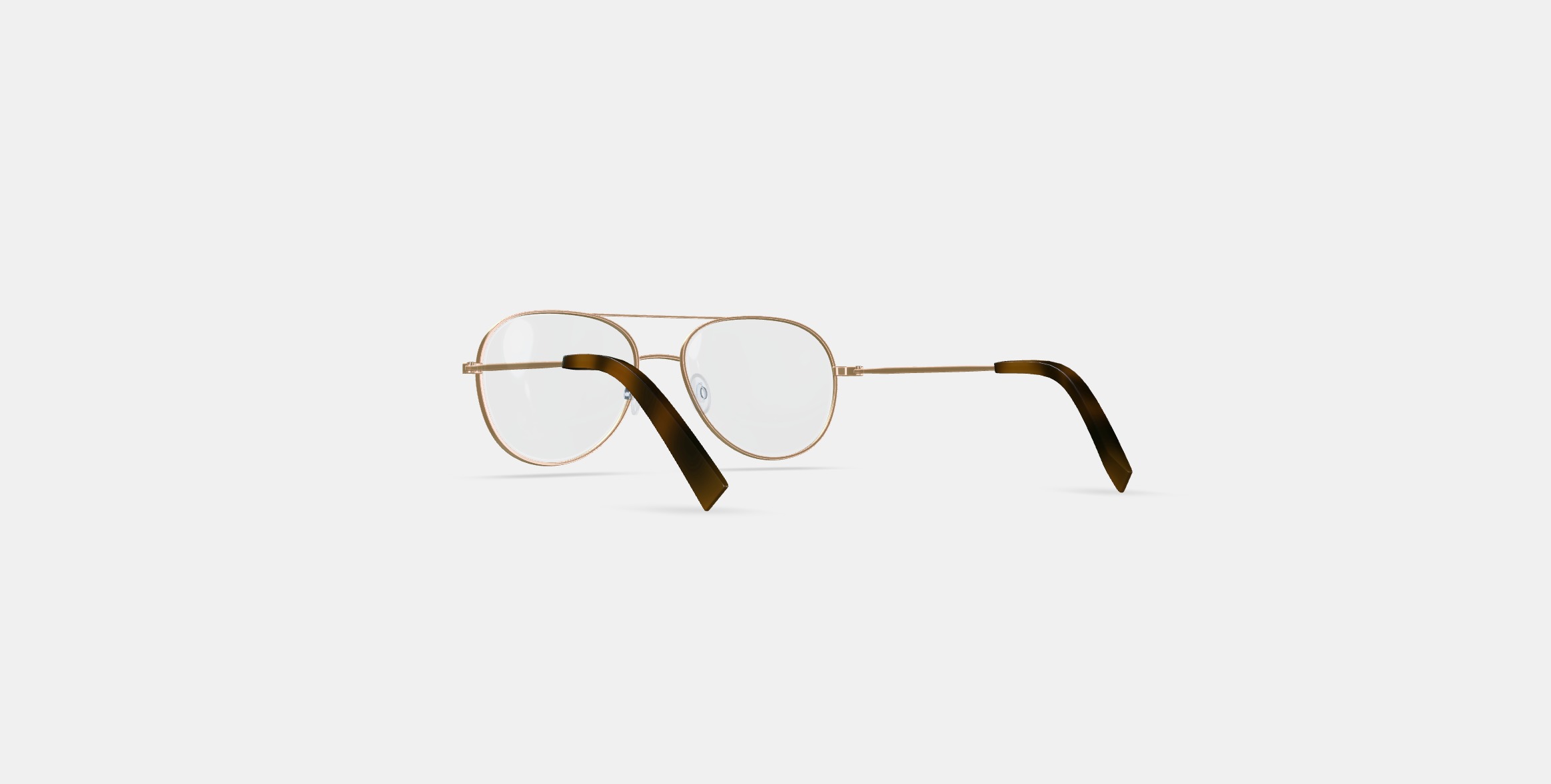 York Eyeglasses in Polished Gold 3D model_16