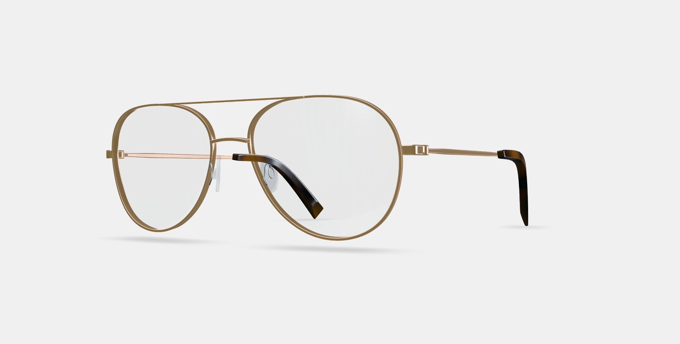 York Eyeglasses in Polished Gold 3D model_13