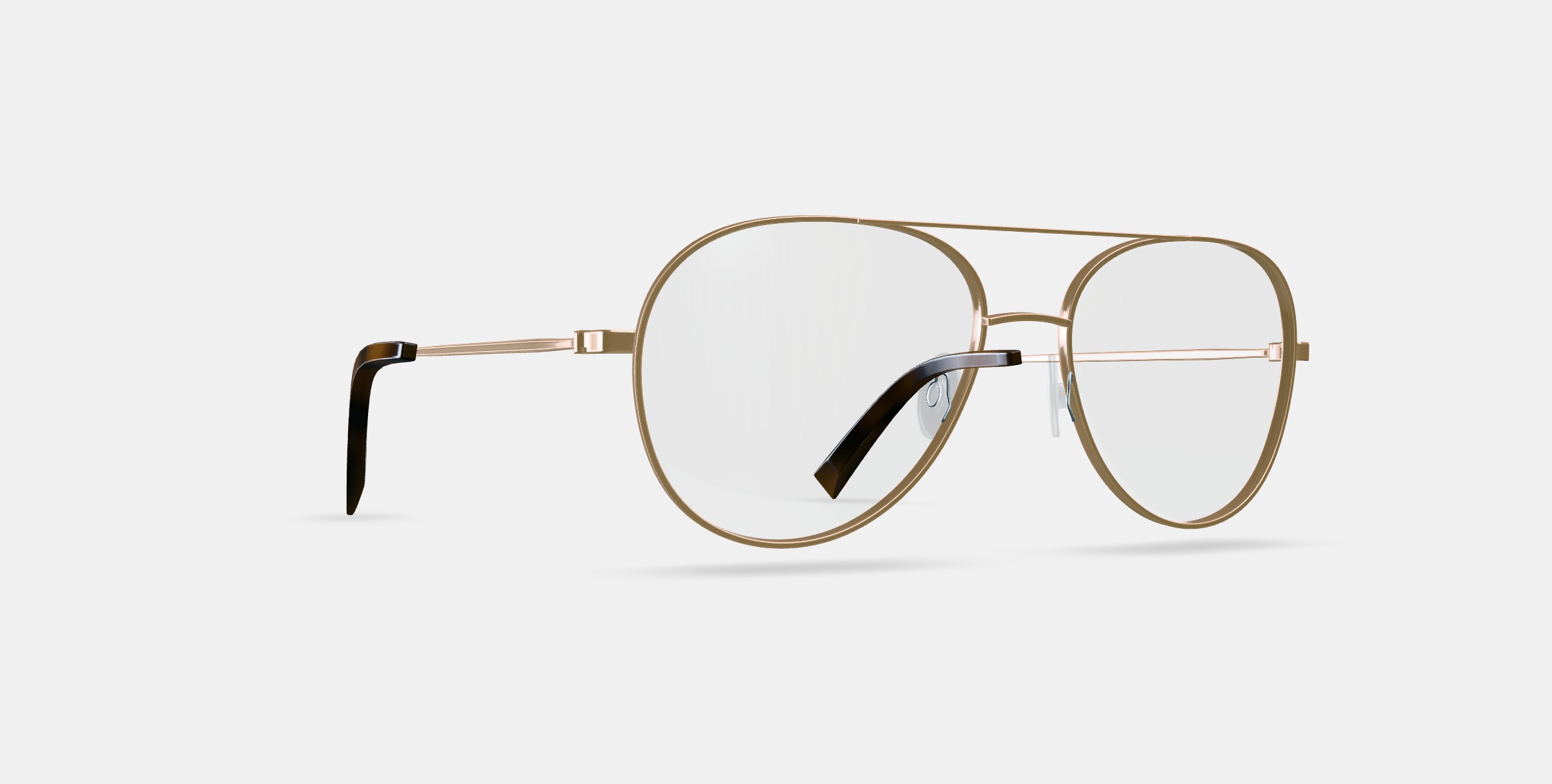 York Eyeglasses in Polished Gold 3D model_9