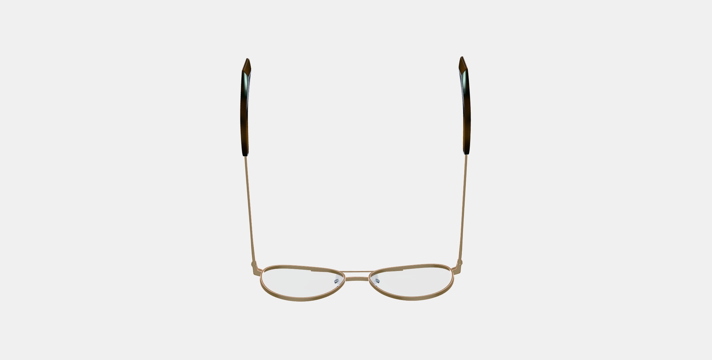 York Eyeglasses in Polished Gold 3D model_7