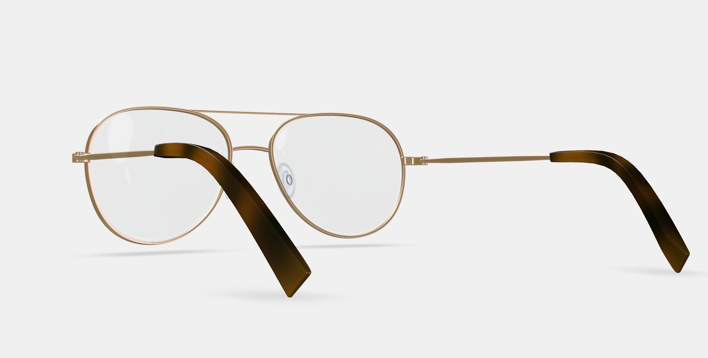 York Eyeglasses in Polished Gold 3D model_2