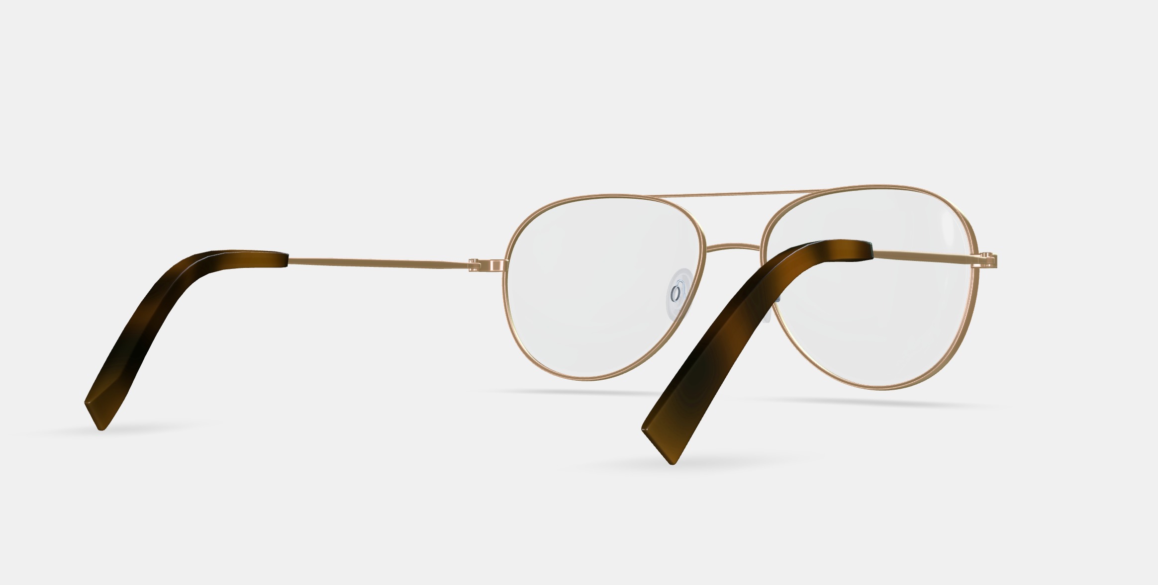 York Eyeglasses in Polished Gold 3D model_6