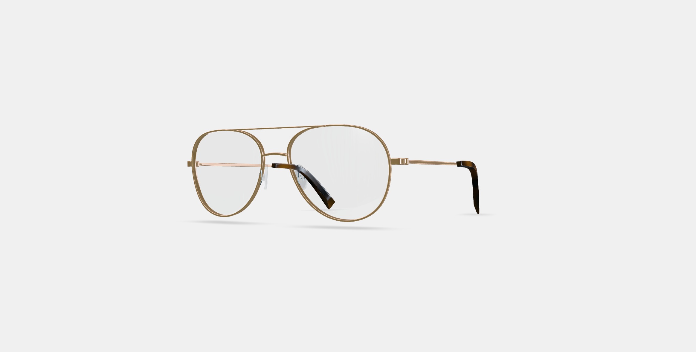 York Eyeglasses in Polished Gold 3D model_12