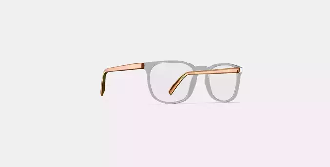 Bodie Eyeglasses in Crystal with English Oak 3D model