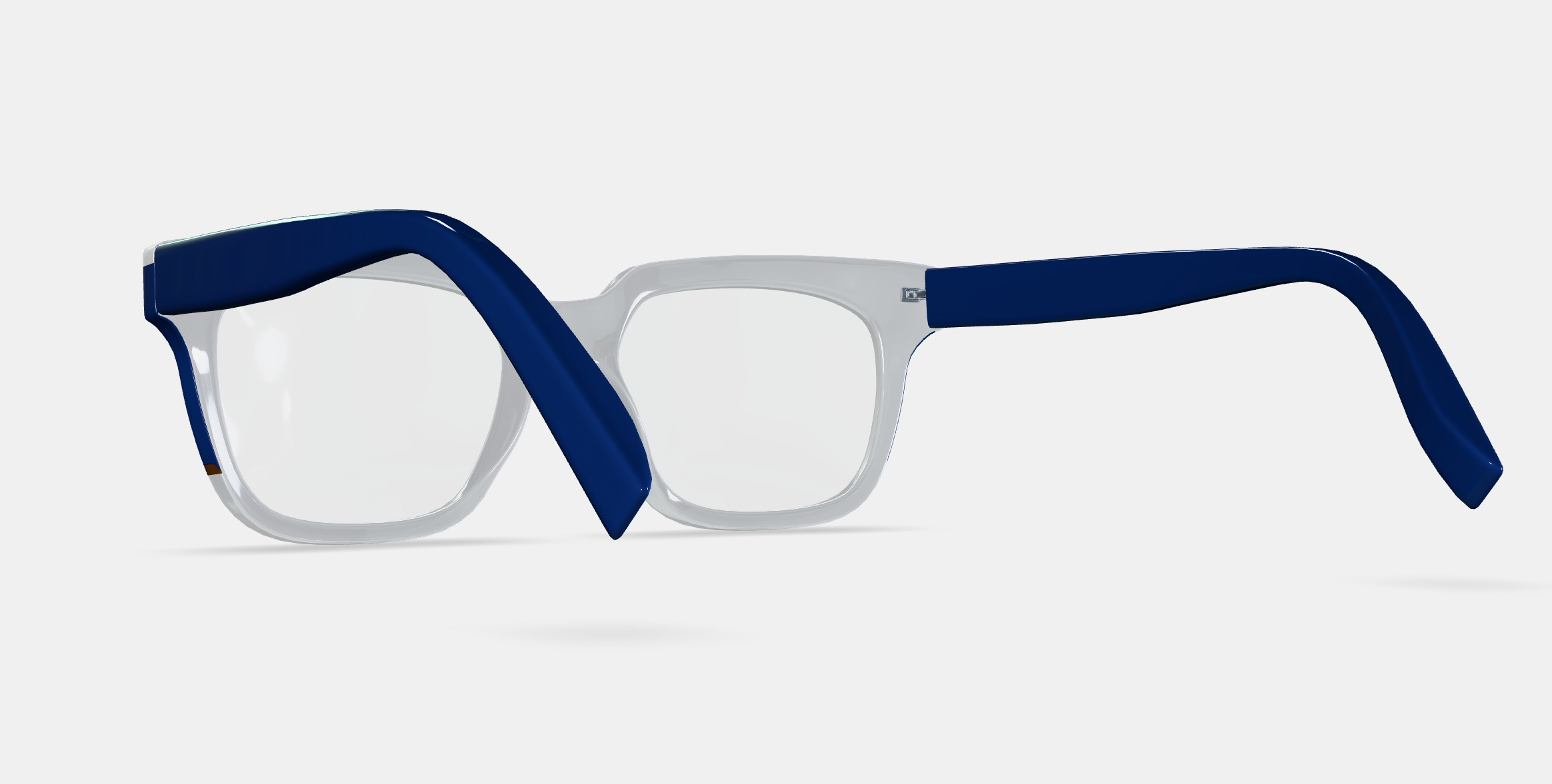 Winston Eyeglasses in Crystal with Inlet Crystal and Oak Barrel 3D model_3