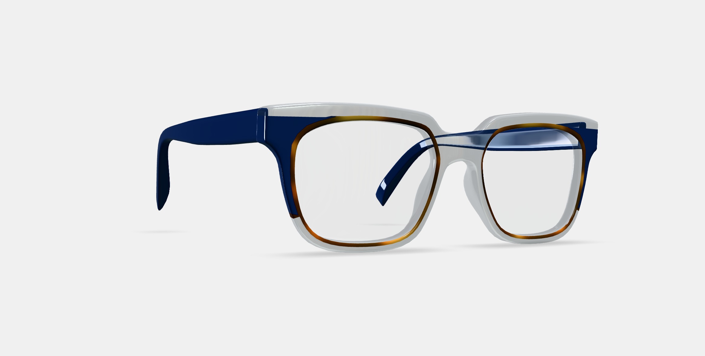 Winston Eyeglasses in Crystal with Inlet Crystal and Oak Barrel 3D model_9