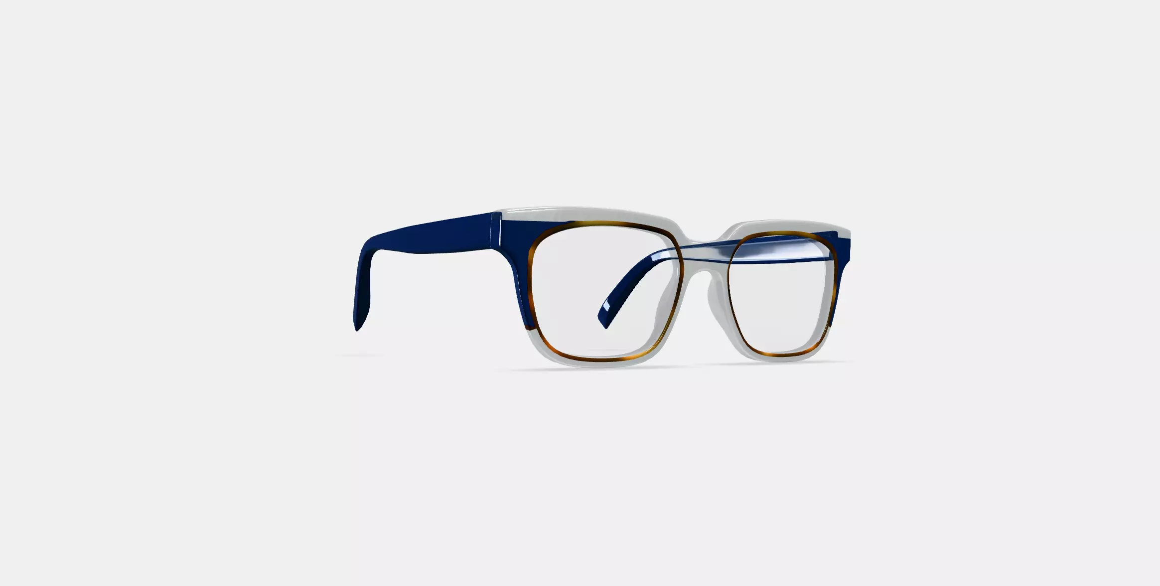 Winston Eyeglasses in Crystal with Inlet Crystal and Oak Barrel 3D model_0