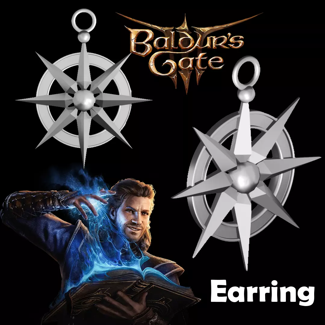 Game Accurate Gale Earring - Baldurs Gate 3 3D print model_0
