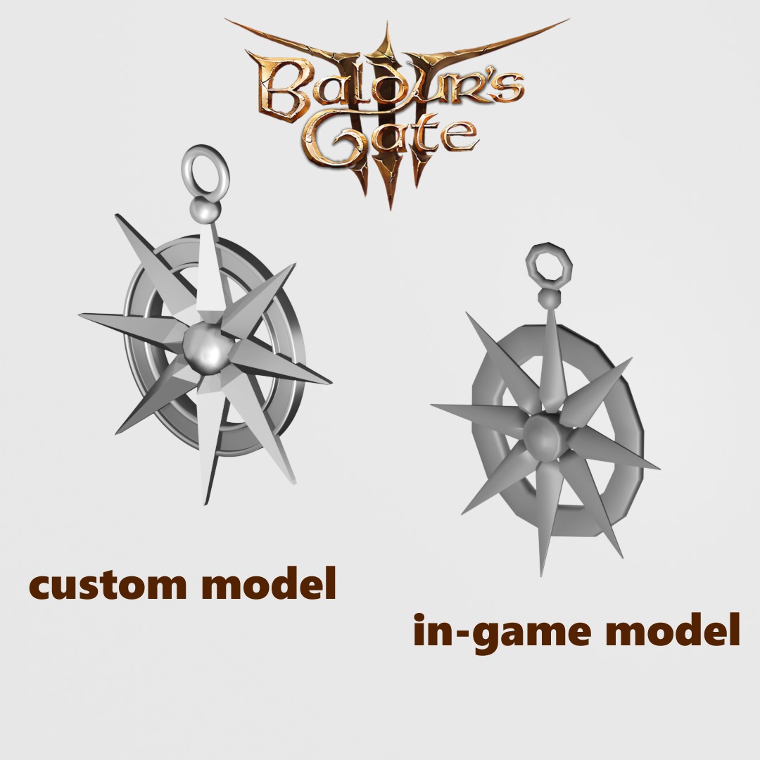Game Accurate Gale Earring - Baldurs Gate 3 3D print model_4