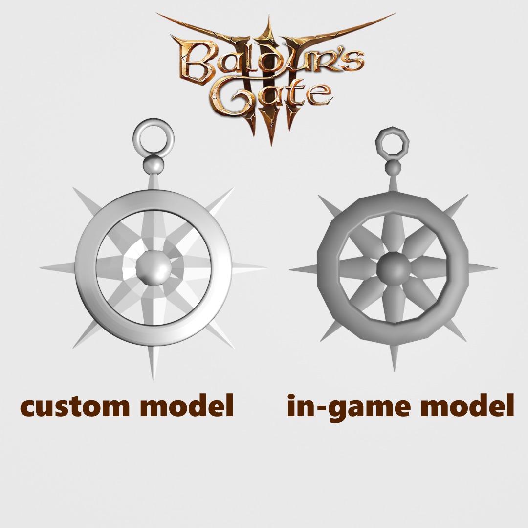 Game Accurate Gale Earring - Baldurs Gate 3 3D print model_3