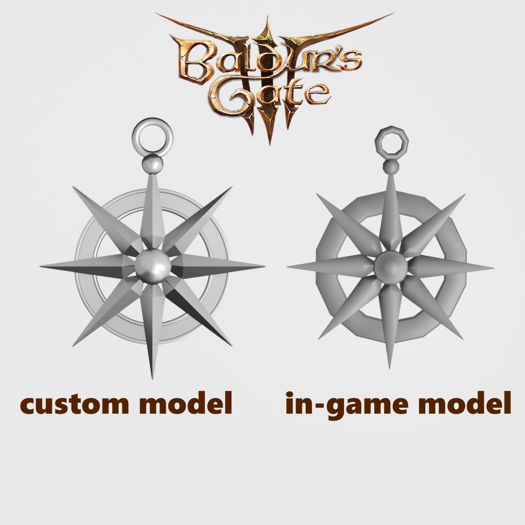 Game Accurate Gale Earring - Baldurs Gate 3 3D print model_2