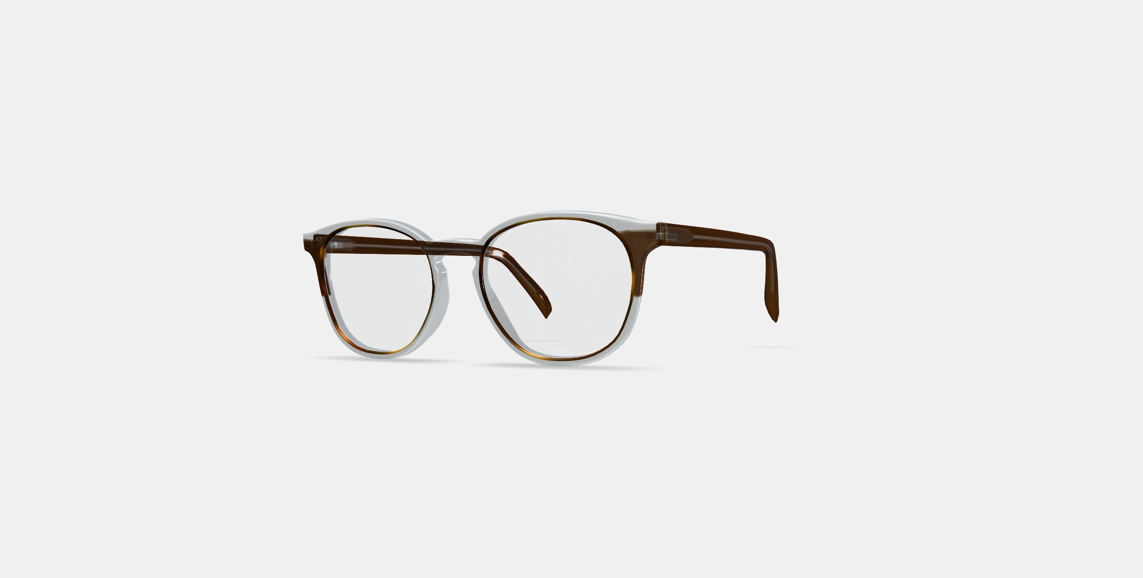 Carlton Eyeglasses in Nimbus Crystal with Cacao and Oak Barrel 3D model_12