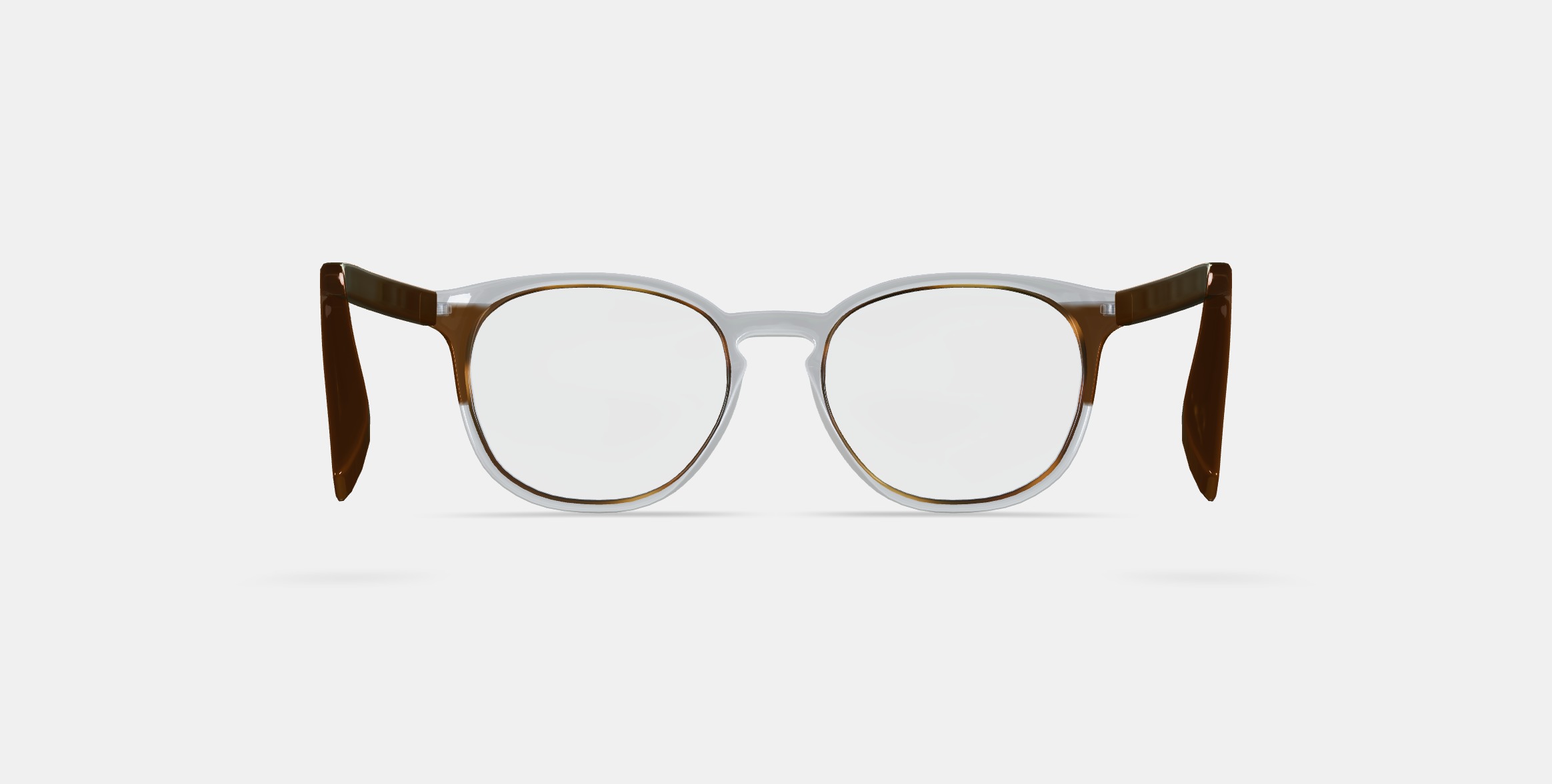 Carlton Eyeglasses in Nimbus Crystal with Cacao and Oak Barrel 3D model_15