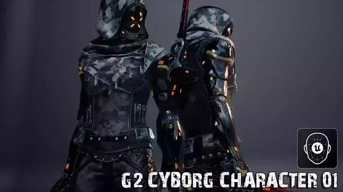 G2  Cyborg  Low-poly 3D model
