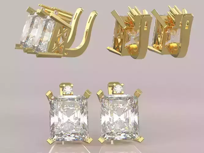 elegant earrings with a large central stones