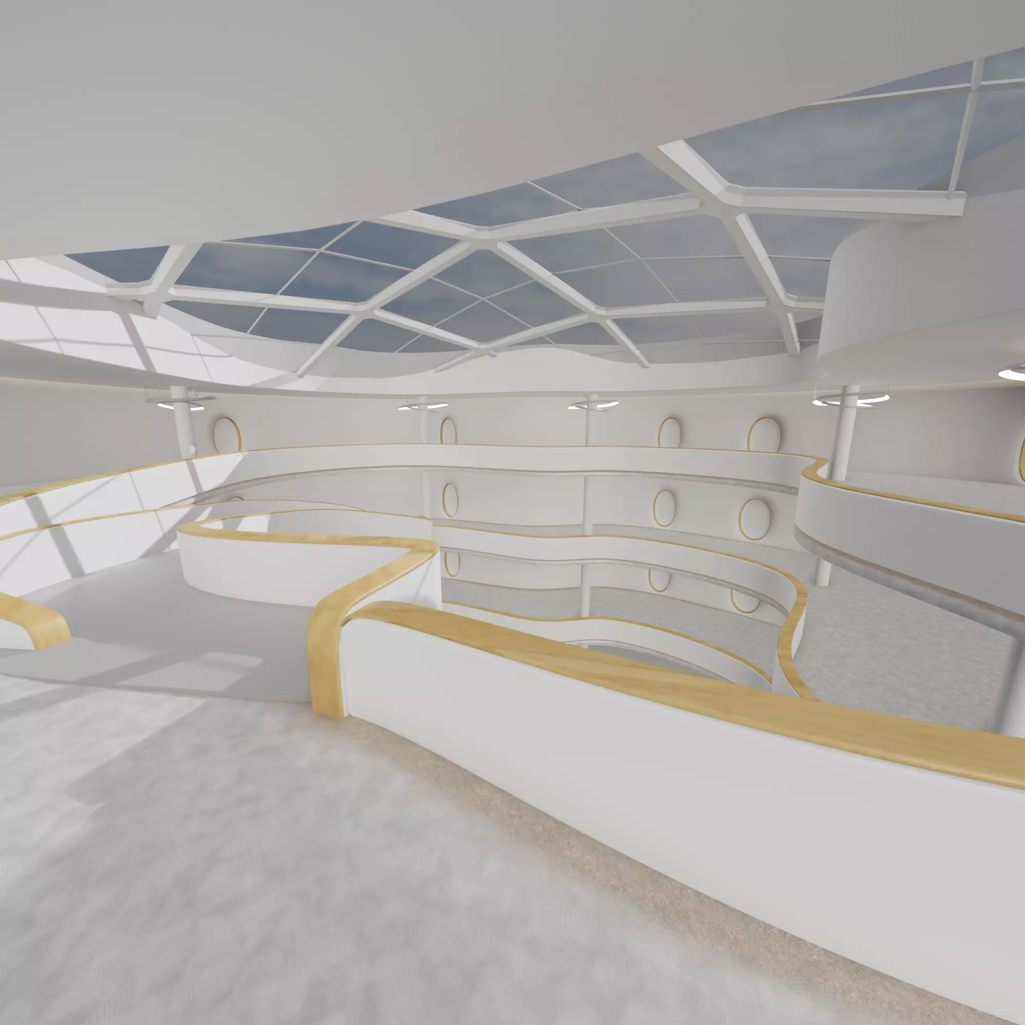 Sci fi Futuristic Exbition Interior Futuristic Expo Center 3D model_0