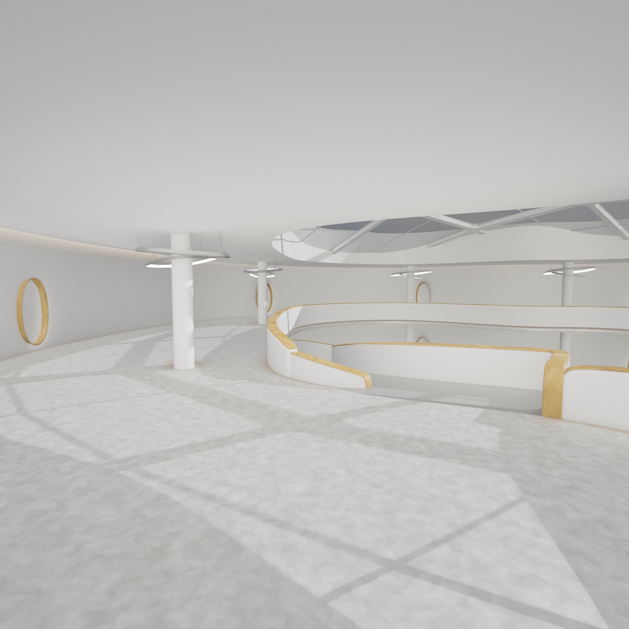 Sci fi Futuristic Exbition Interior Futuristic Expo Center 3D model_1