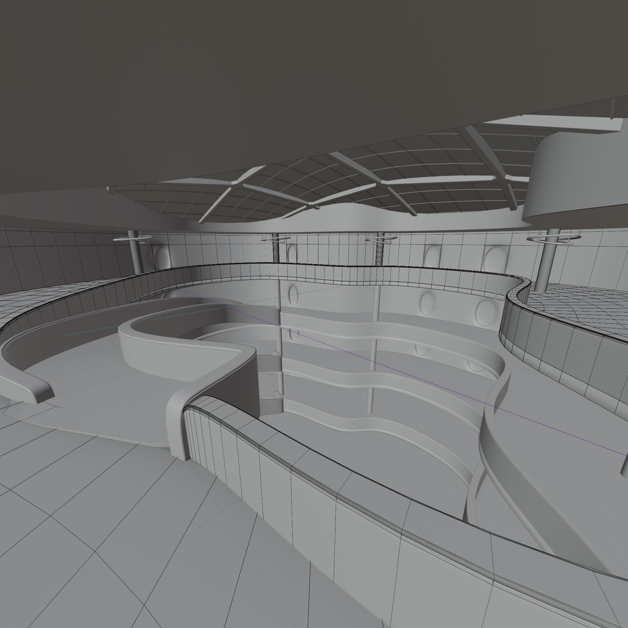 Sci fi Futuristic Exbition Interior Futuristic Expo Center 3D model_8