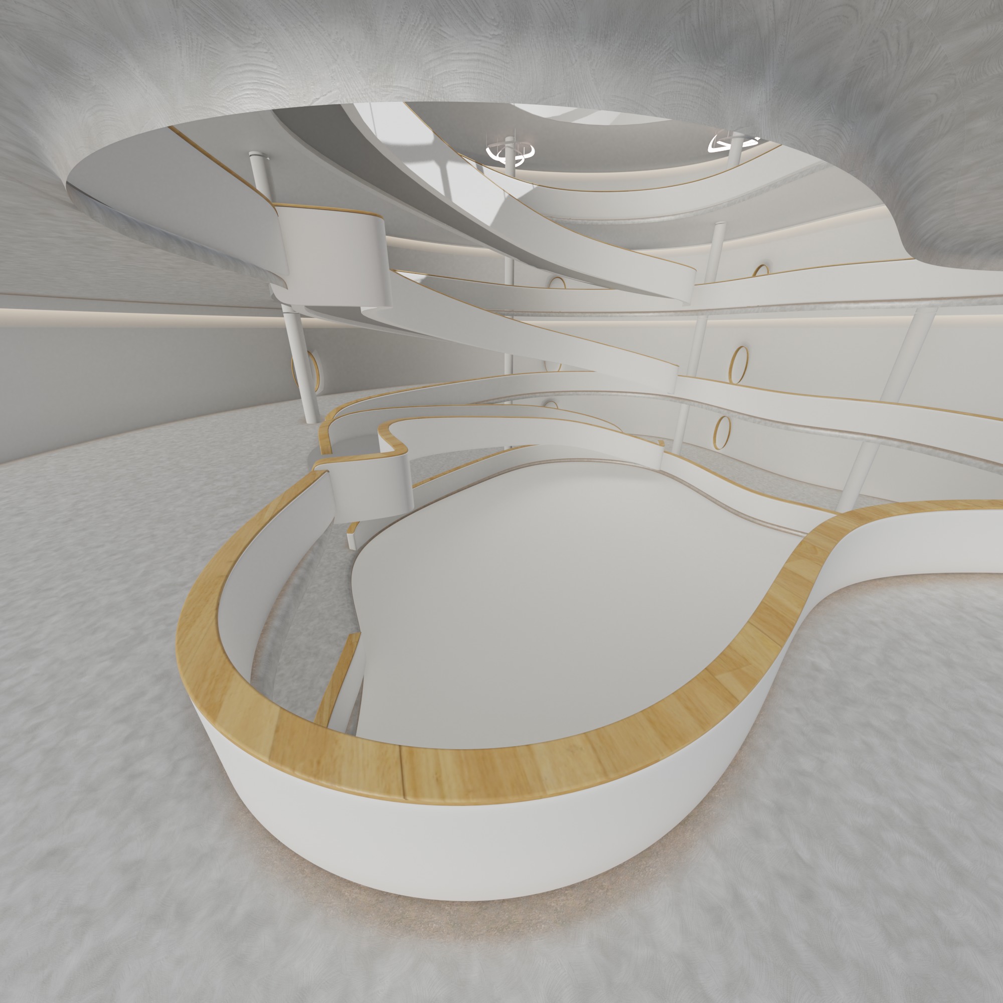 Sci fi Futuristic Exbition Interior Futuristic Expo Center 3D model_4