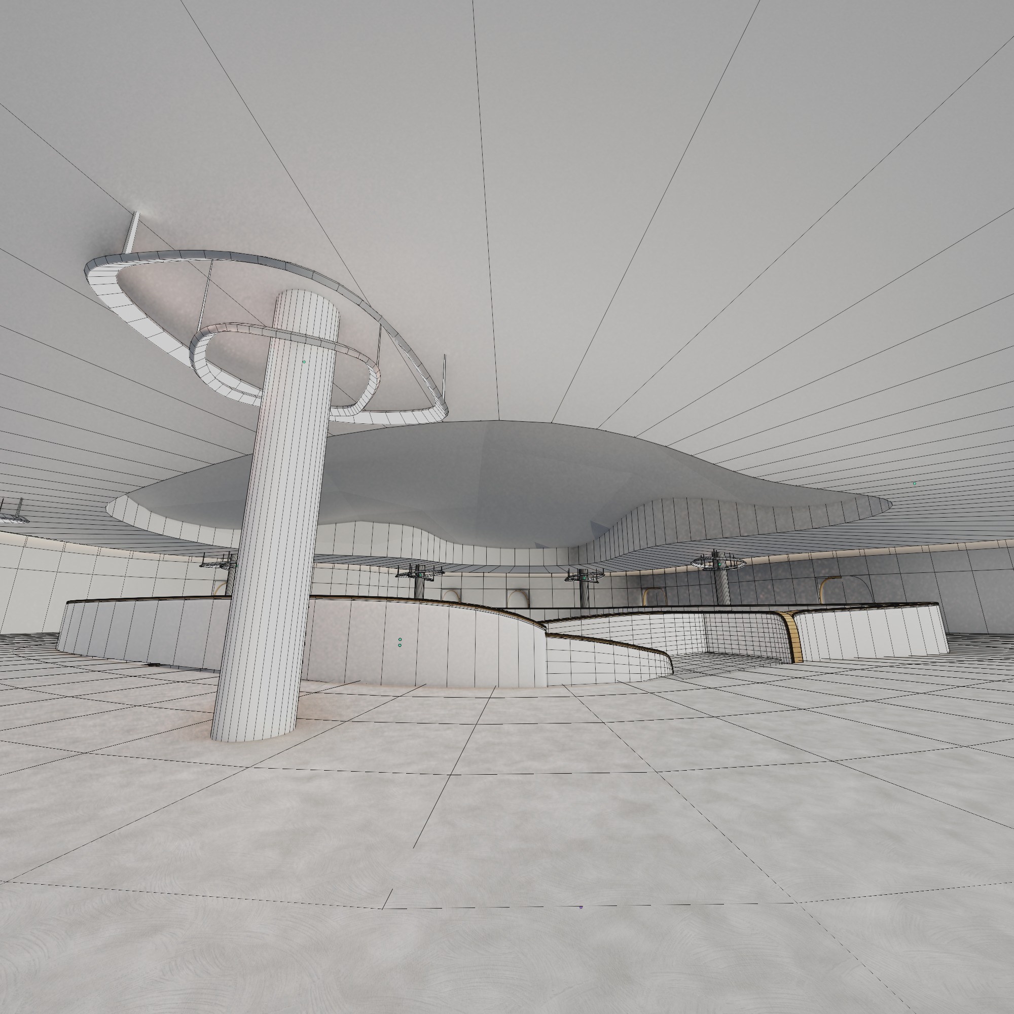 Sci fi Futuristic Exbition Interior Futuristic Expo Center 3D model_3