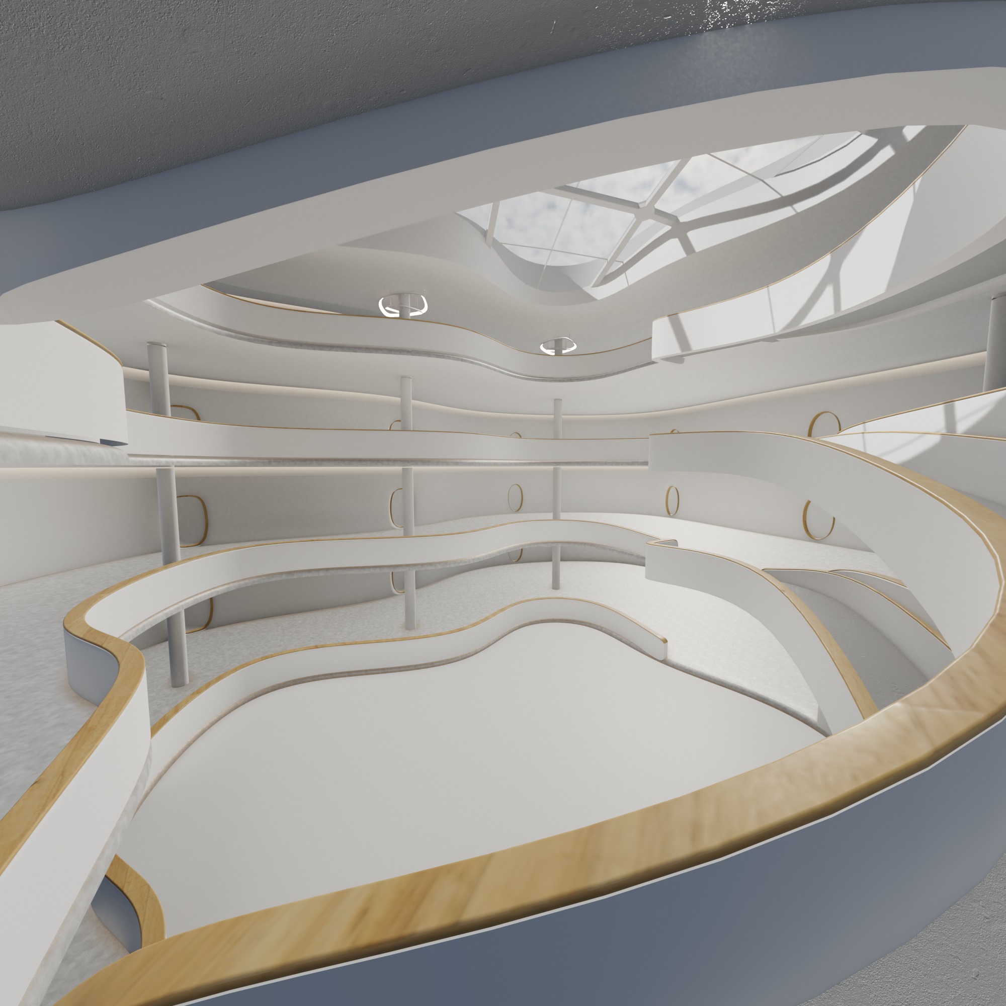 Sci fi Futuristic Exbition Interior Futuristic Expo Center 3D model_2